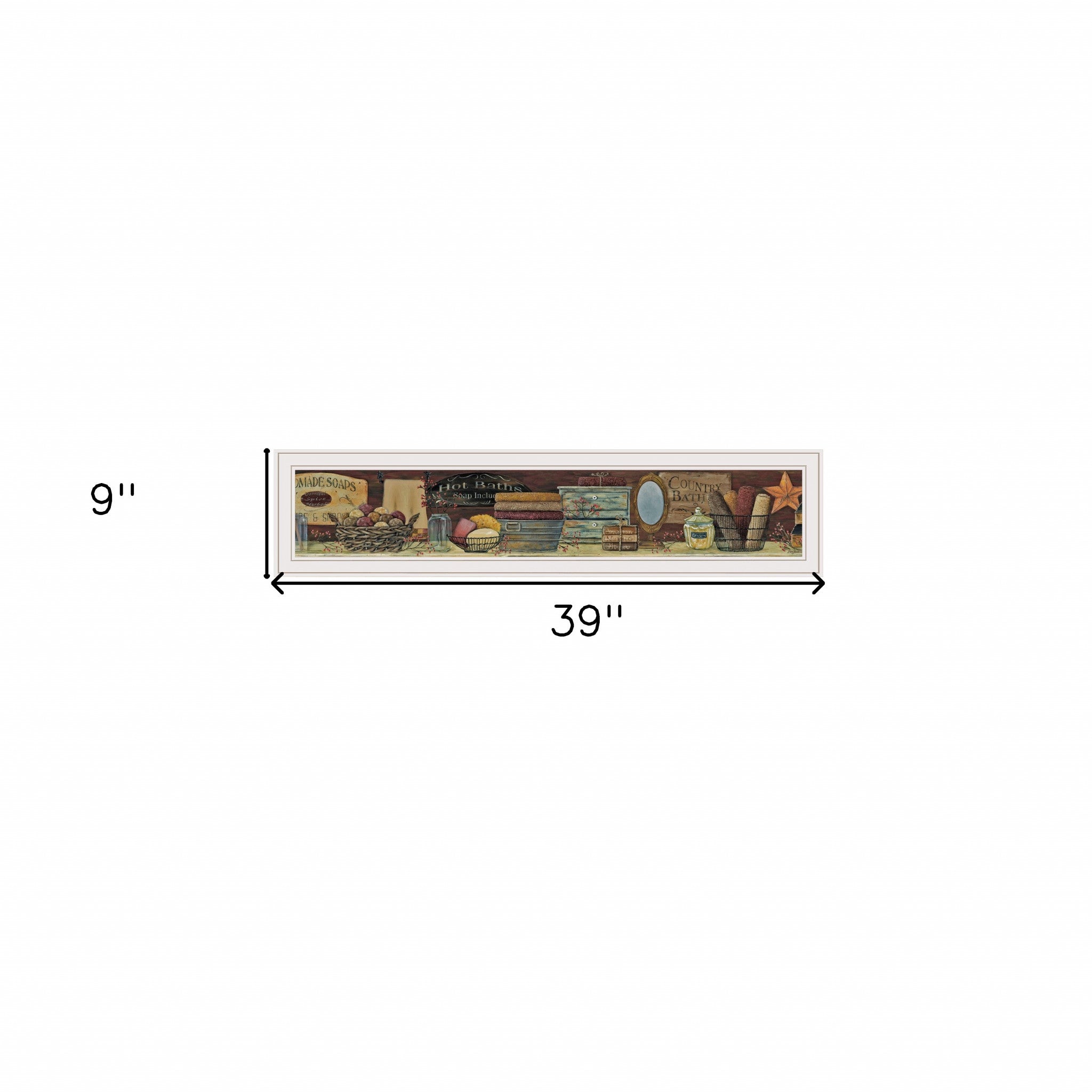 Country Bath Shelf 2 White Framed Print Wall Art