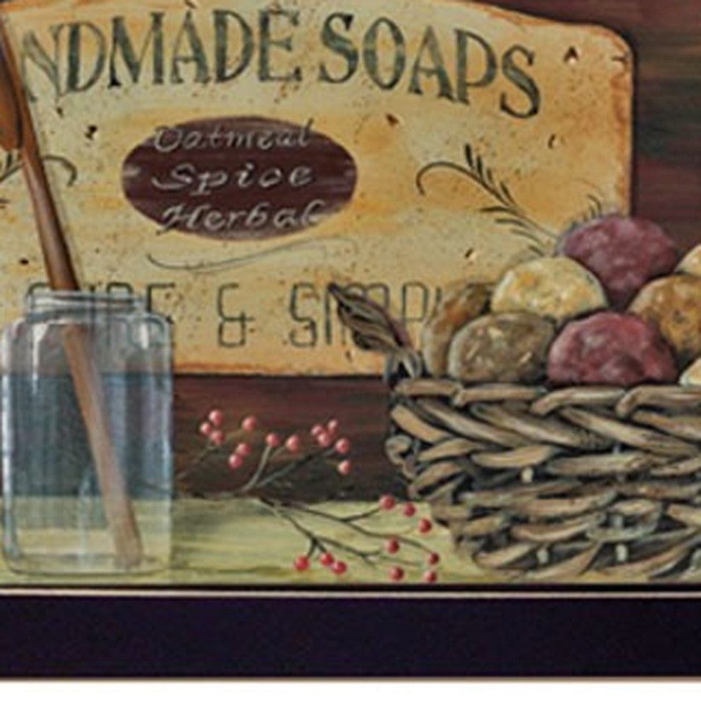 Country Bath Shelf 4 Black Framed Print Wall Art