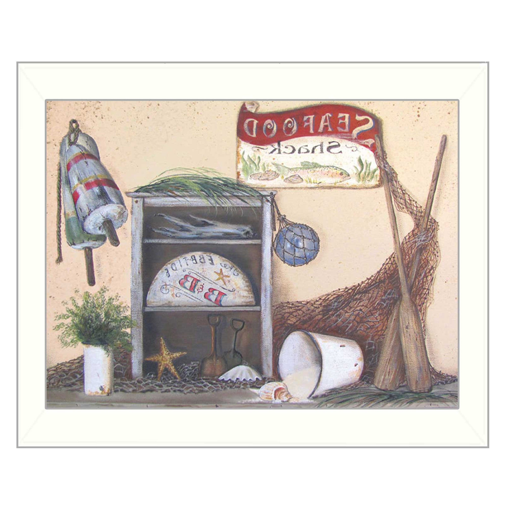 Seafood Shack White Print Picture Frame Wall Art