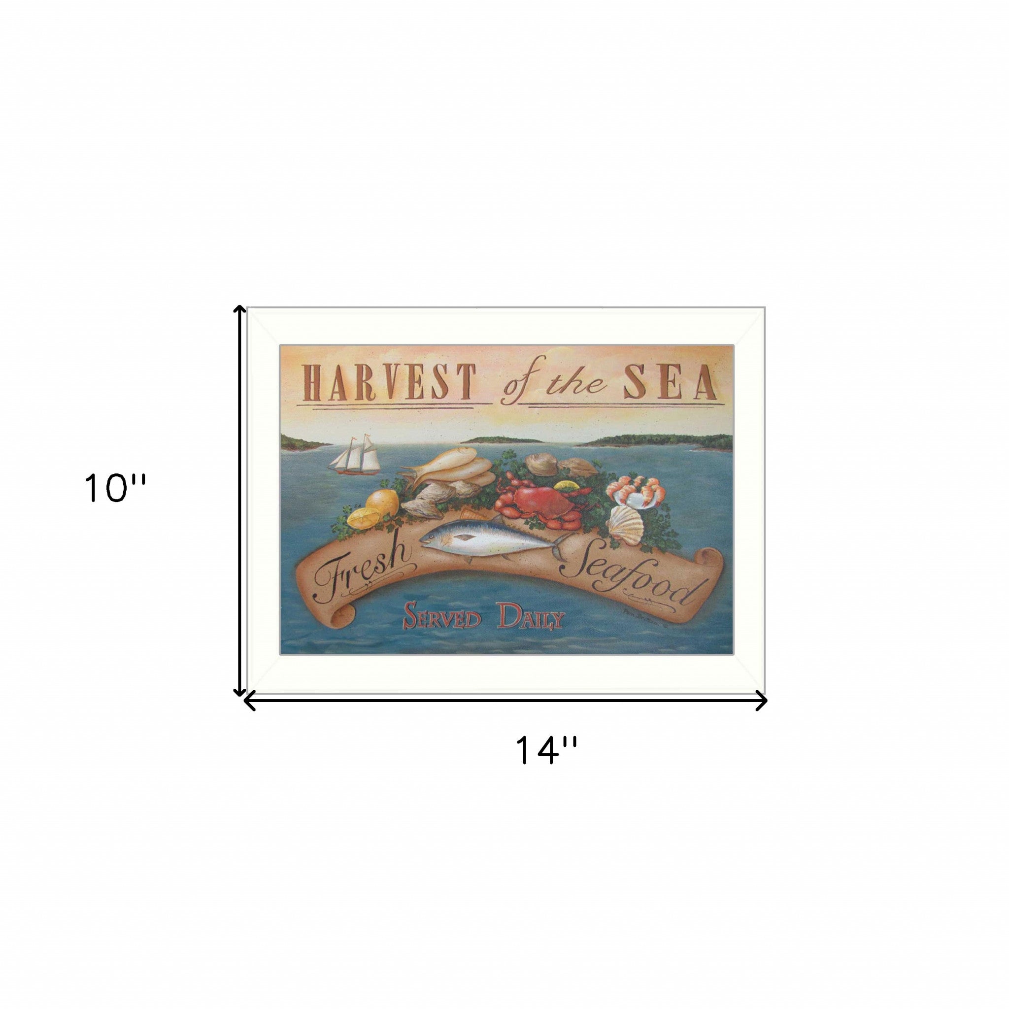 Harvest of the Sea White Framed Print Wall Art