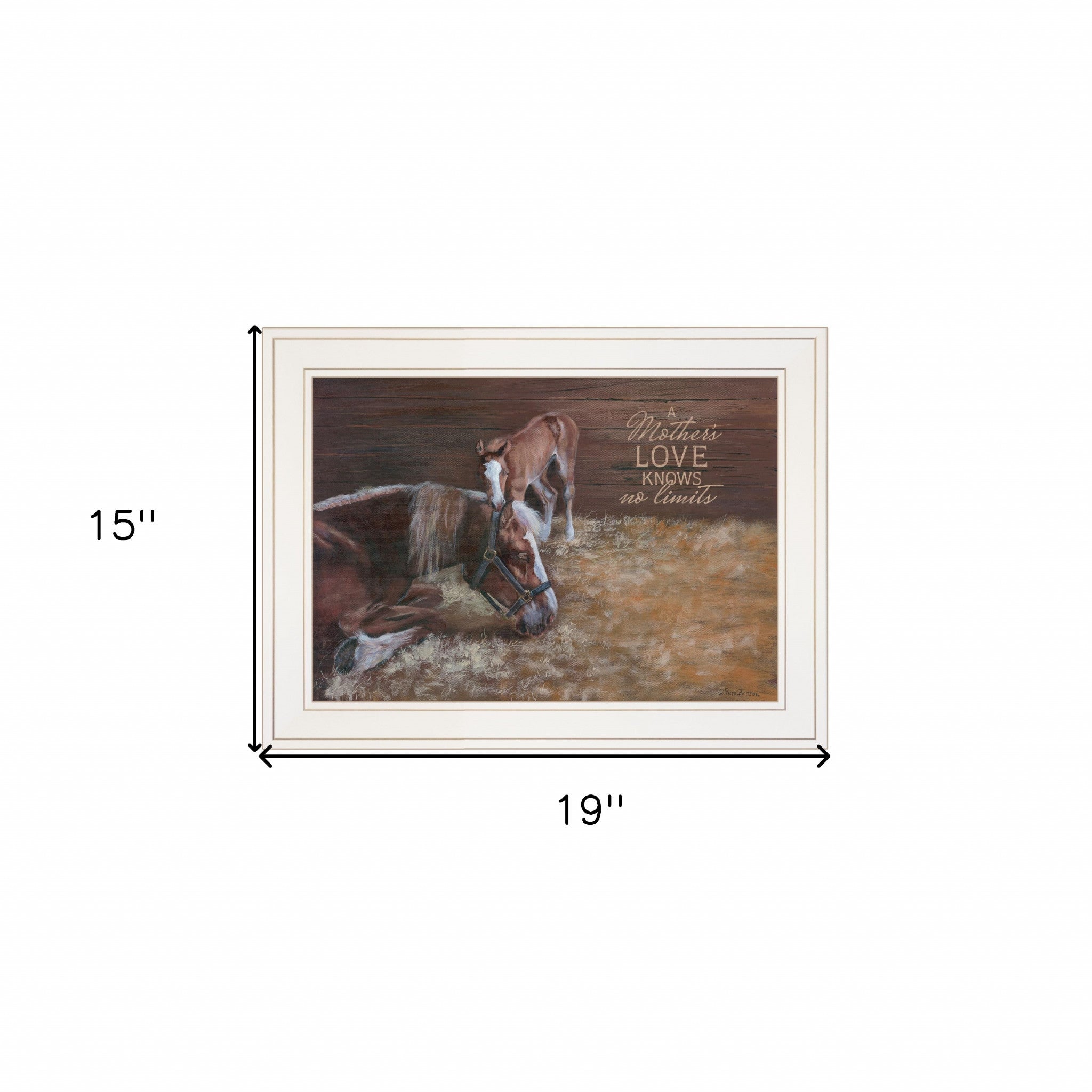 A Mothers Love Horses White Framed Print Wall Art