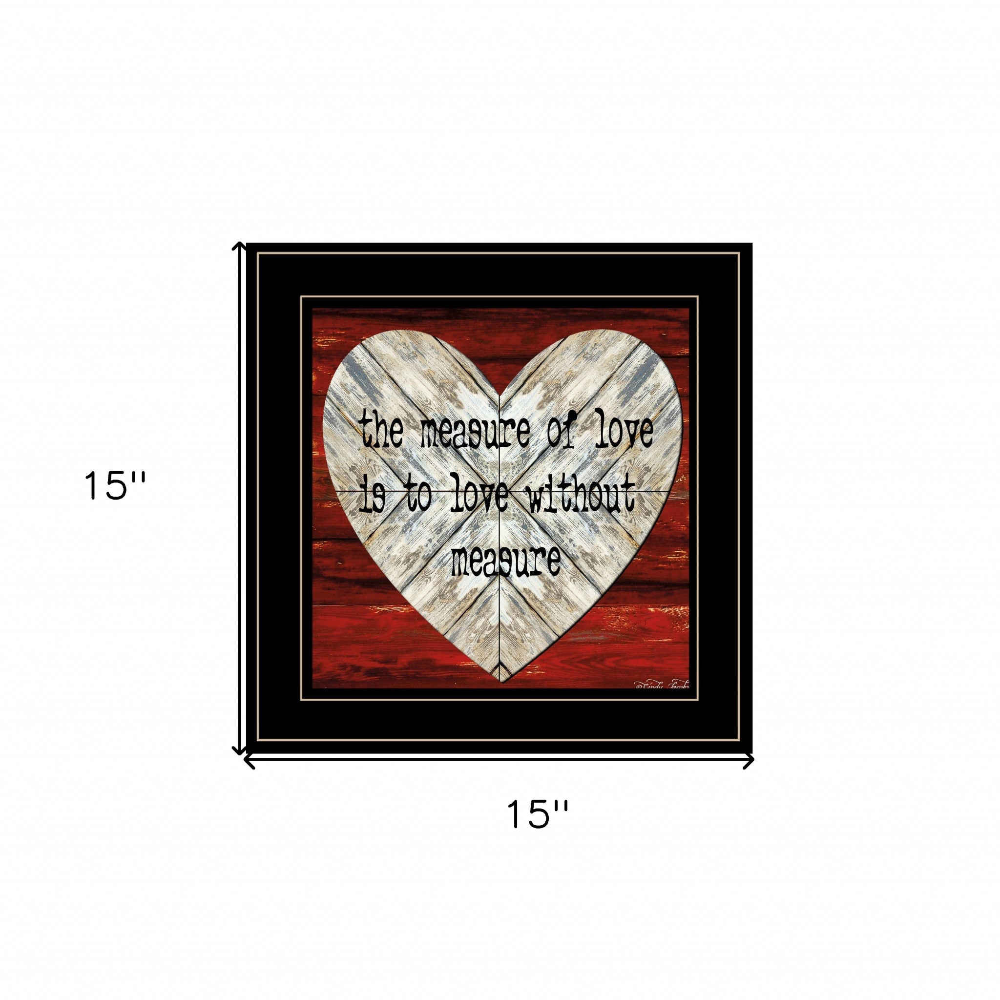 Measure Of Love 2 Black Framed Print Wall Art