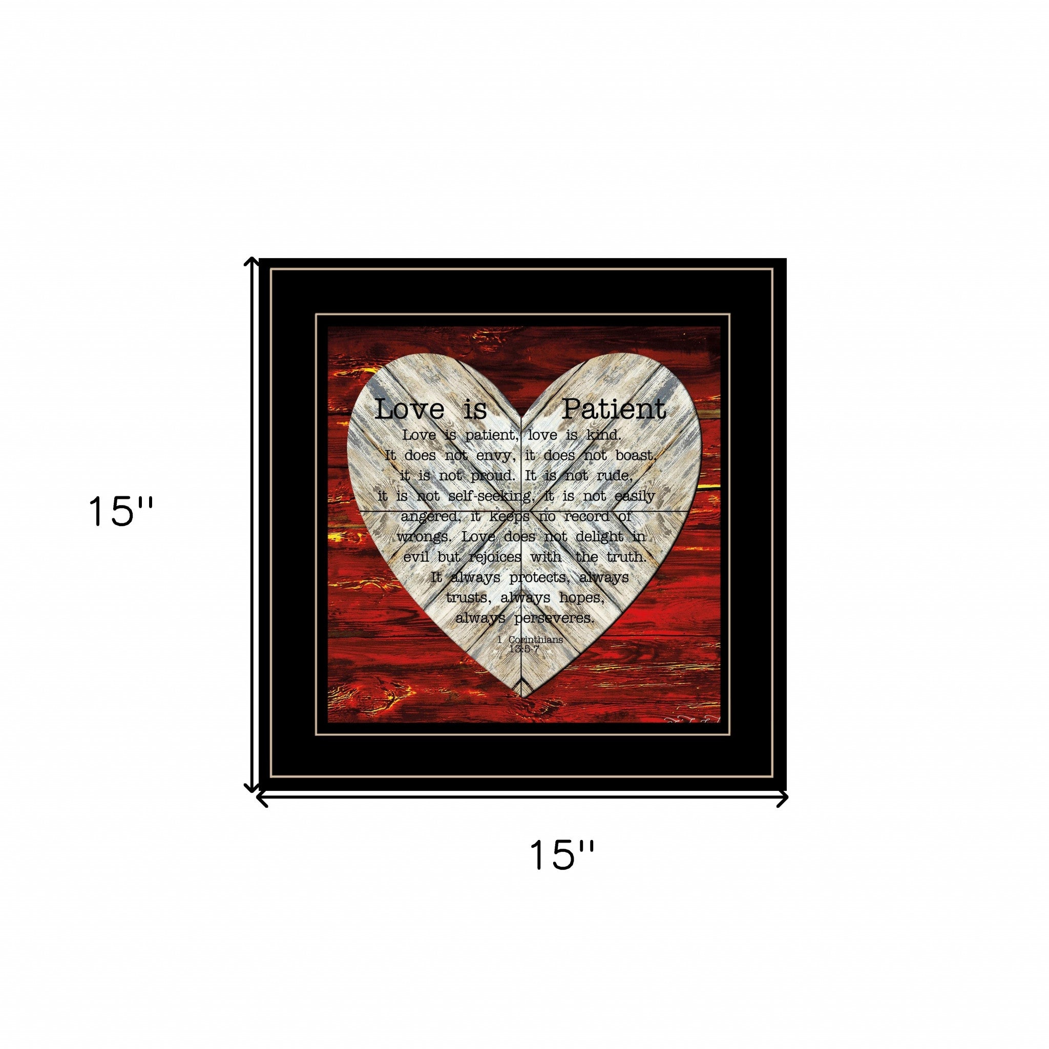 Love Is Patient 2 Black Framed Print Wall Art