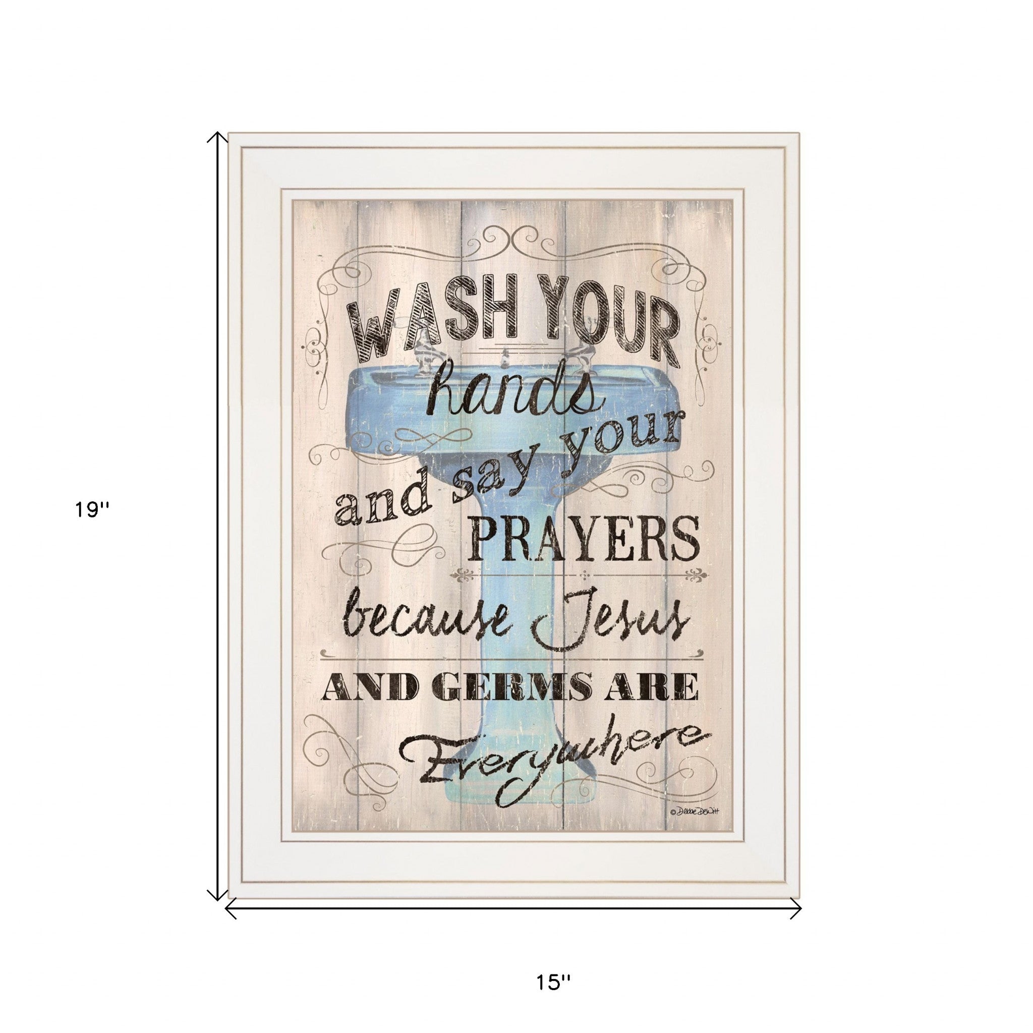 Bathroom Humor 1 White Framed Print Wall Art