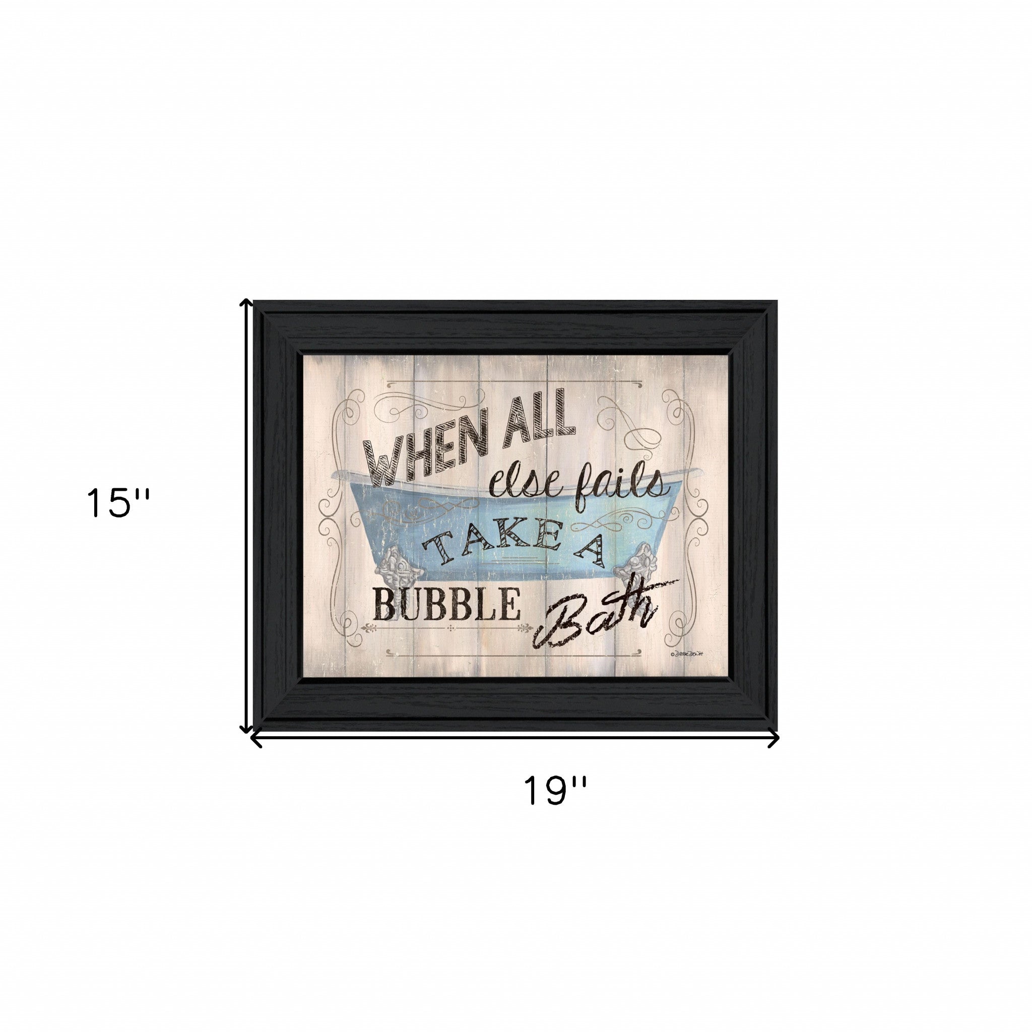 Bathroom Humor 4 Black Framed Print Wall Art