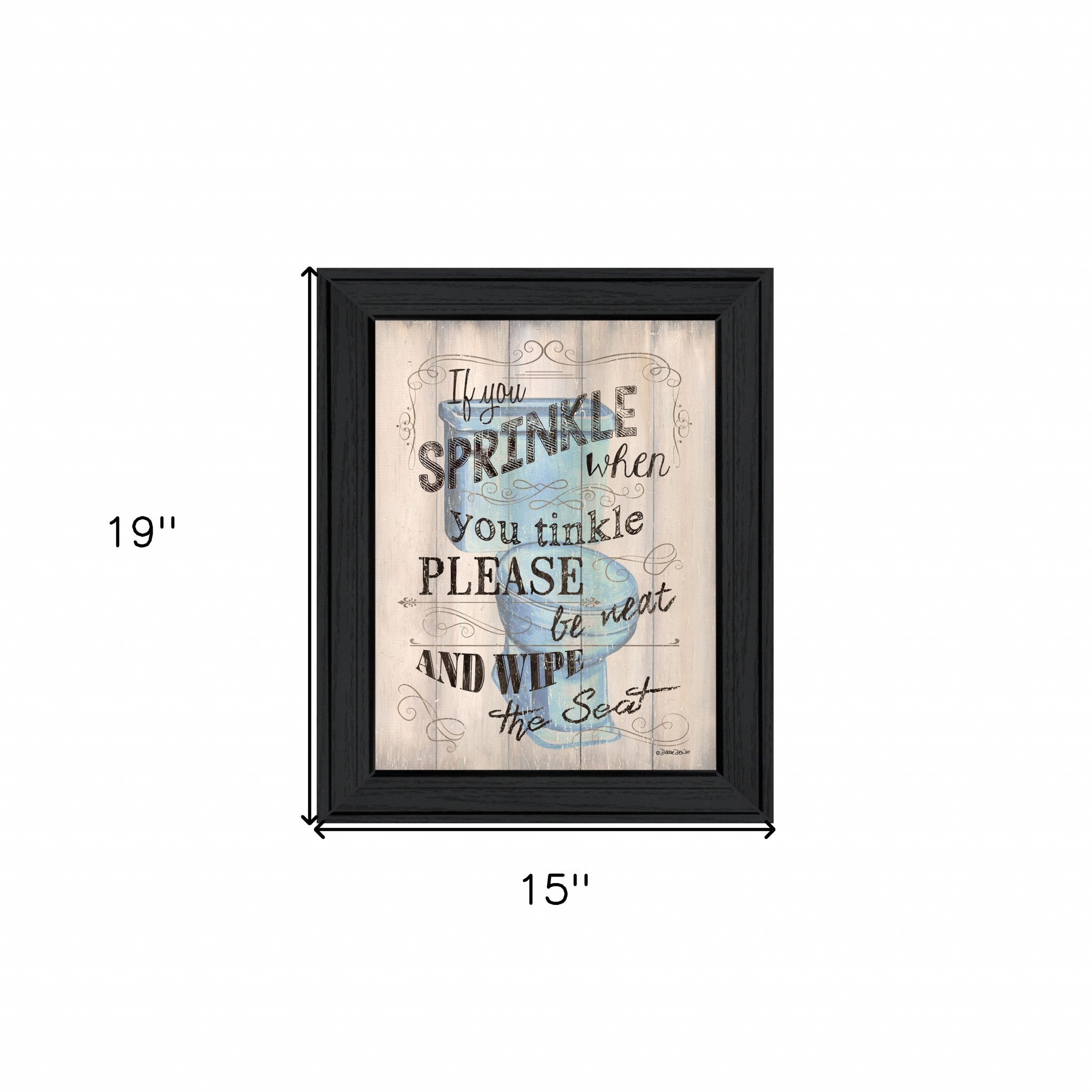 Bathroom Humor 6 Black Framed Print Wall Art