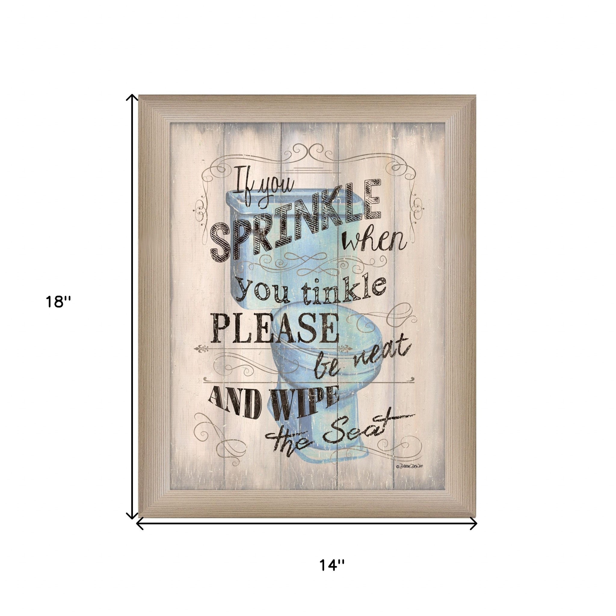 If You Sprinkle Brown Framed Print Bathroom Wall Art