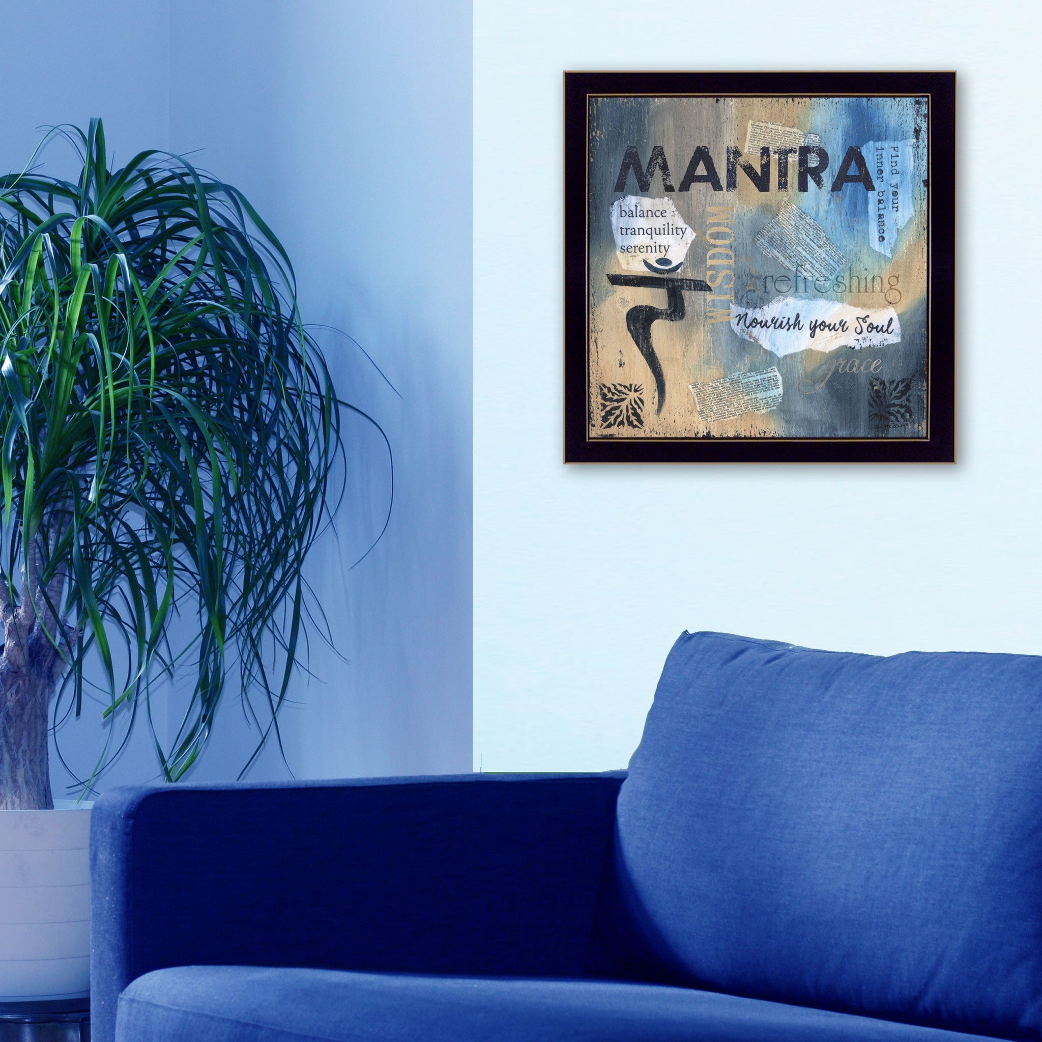 Yoga Series - Mantra Black Framed Print Wall Art