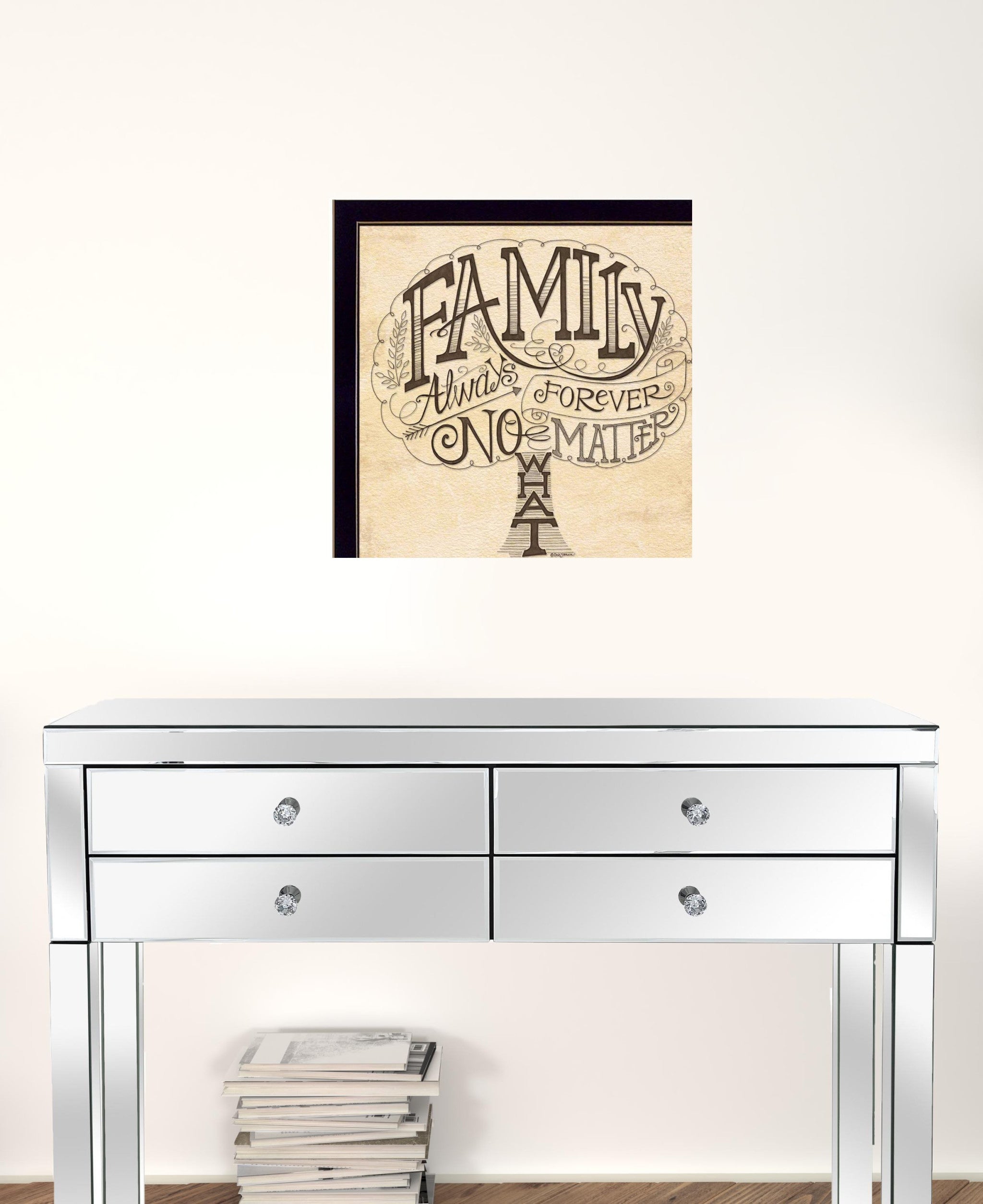 Family Always And Forever Black Framed Print Wall Art