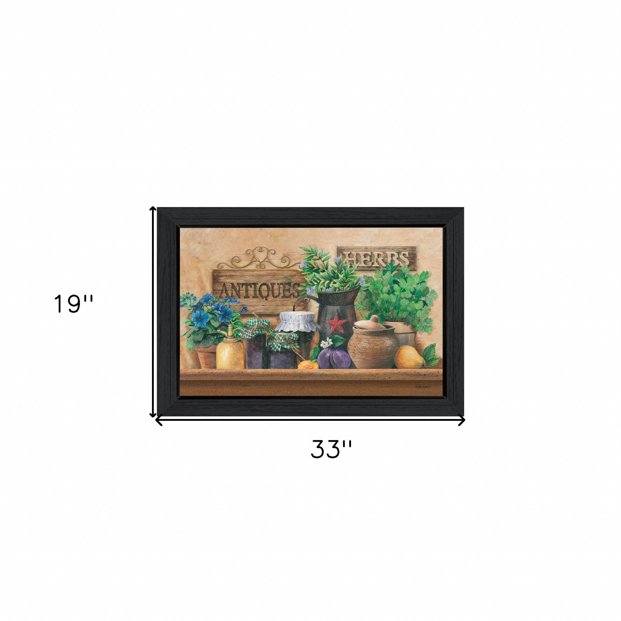 Antiques And Herbs 3 Black Framed Print Wall Art