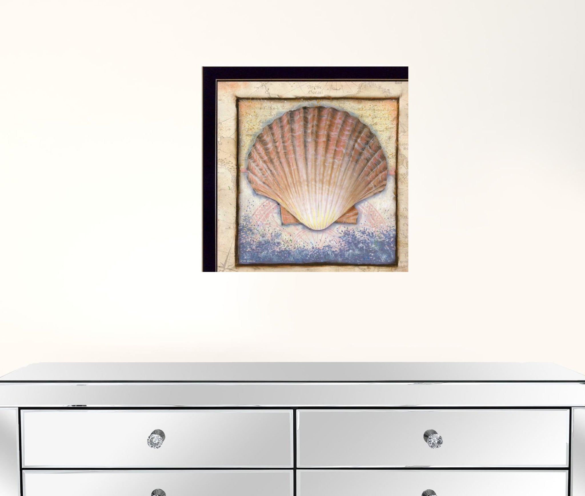 Shell Black Framed Print Wall Art