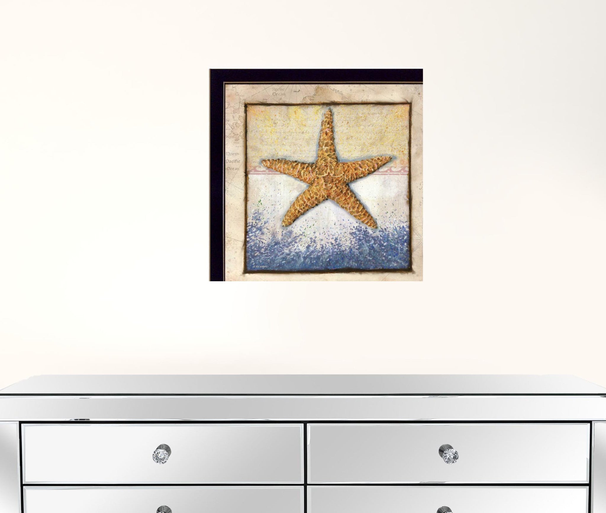 Starfish Black Framed Print Wall Art