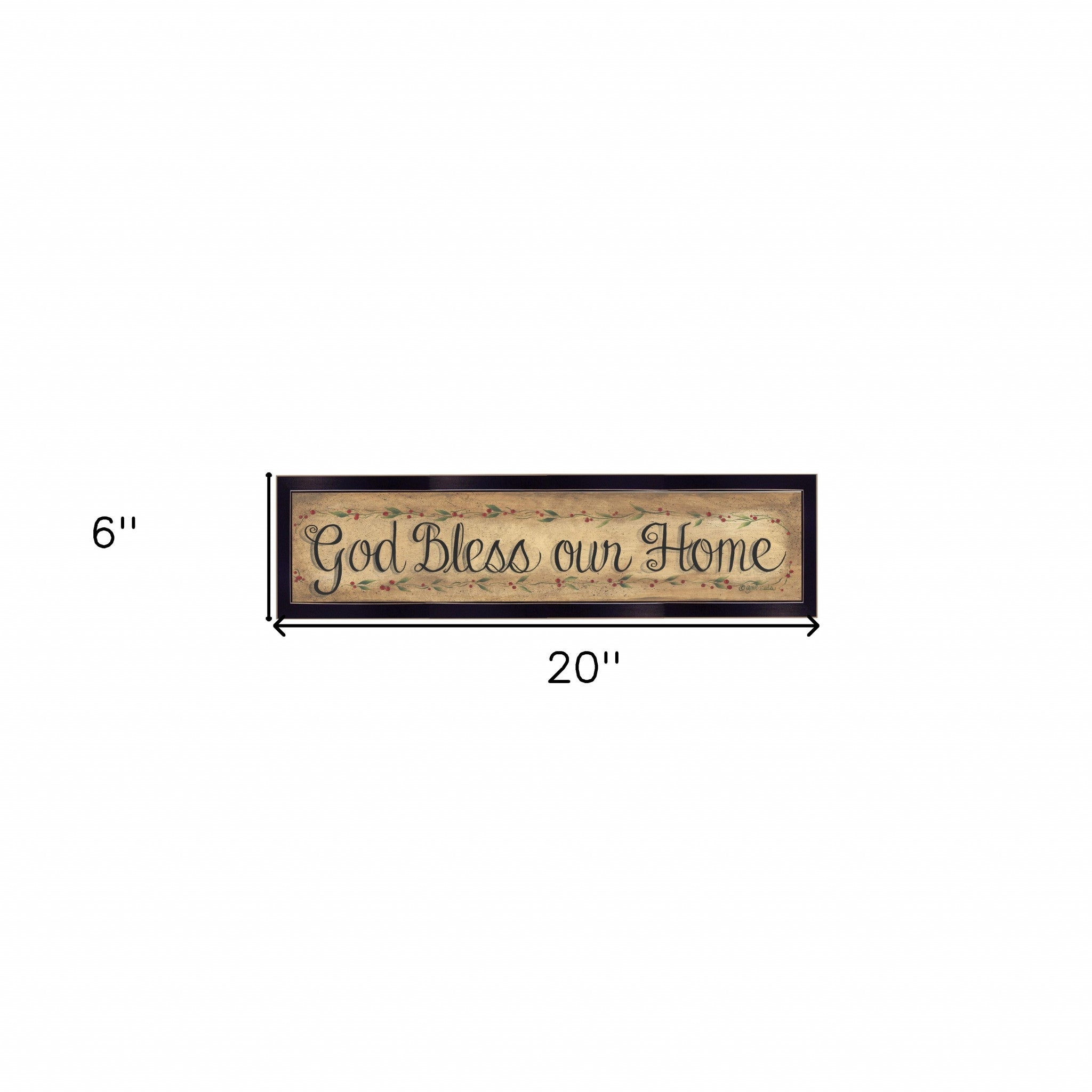 God Bless Our Home 1 Black Framed Print Wall Art