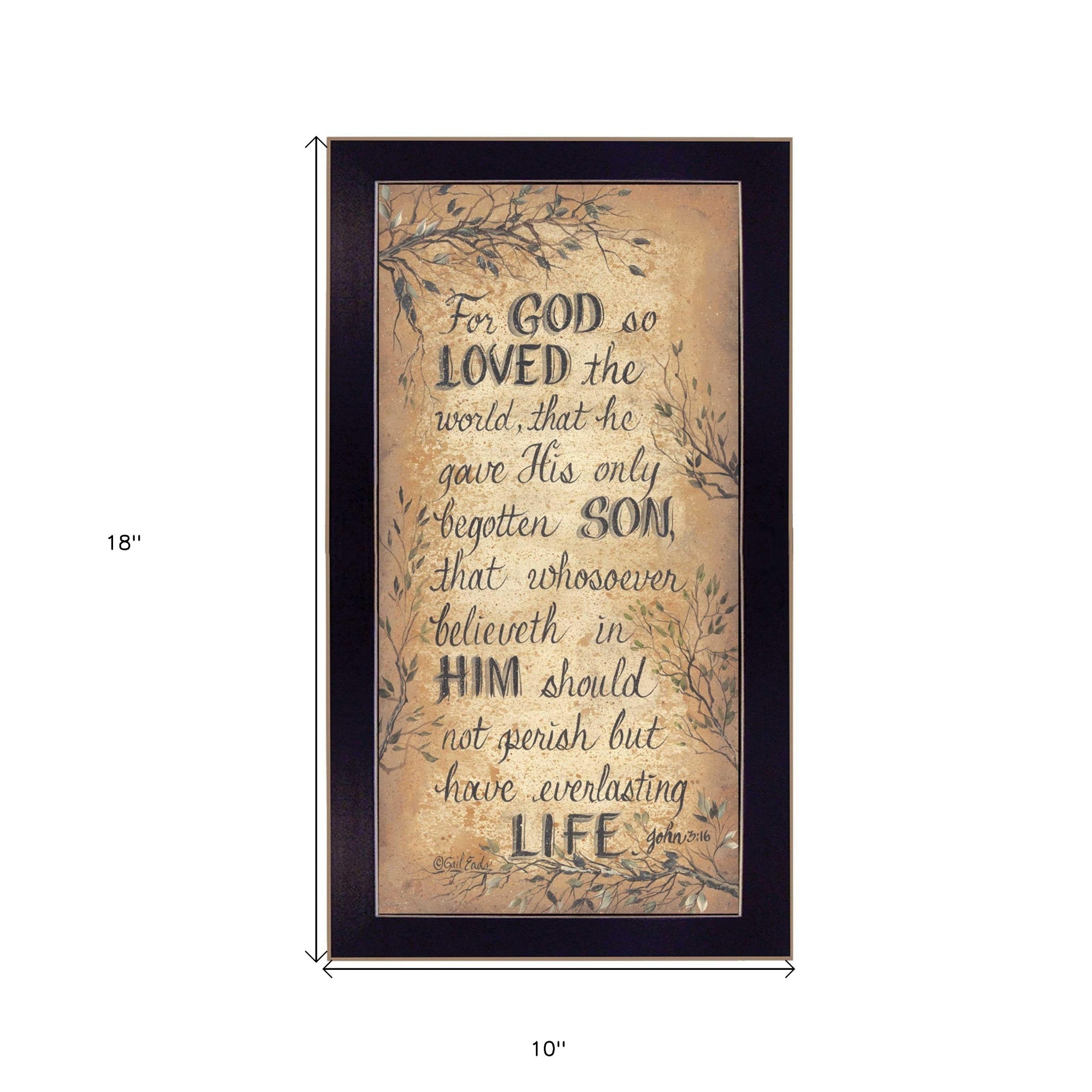 For God So Loved Black Framed Print Wall Art