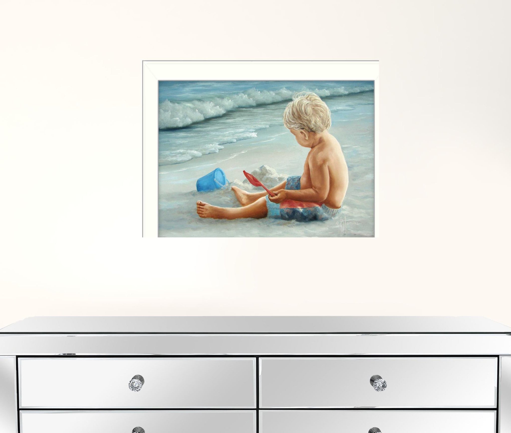 In The Sand White Framed Print Wall Art