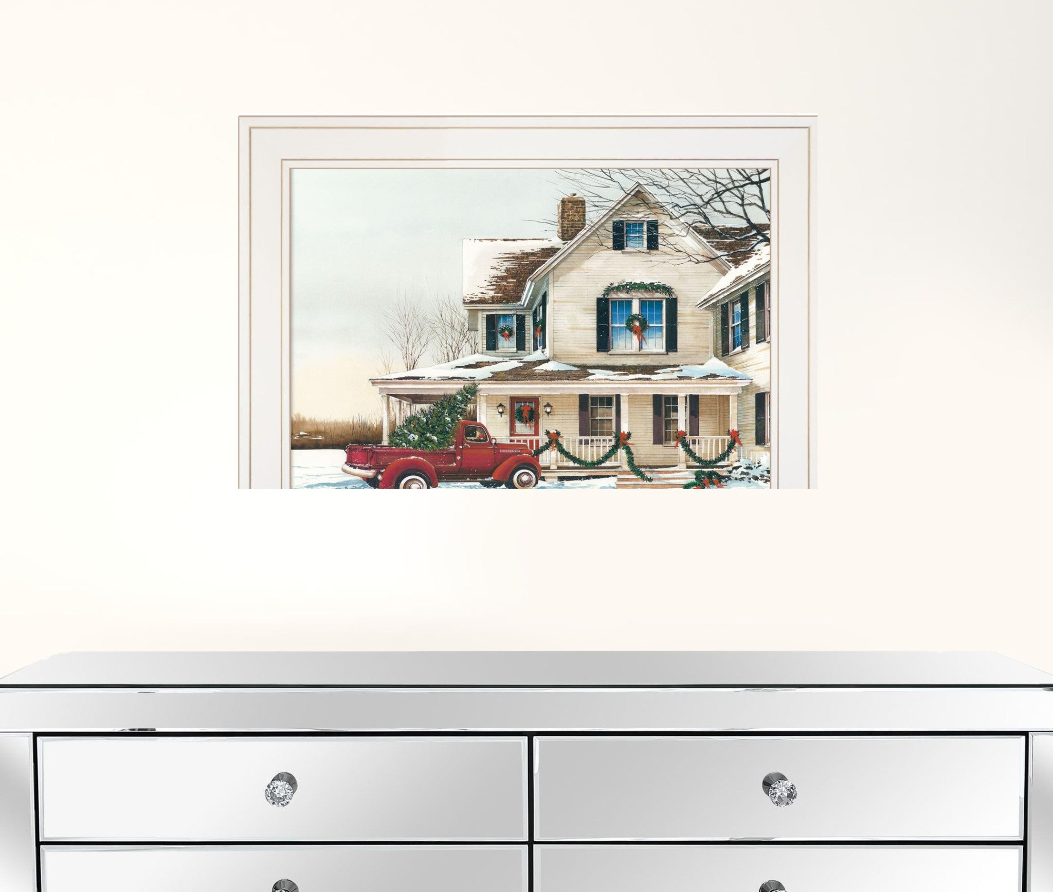 Preparing For Christmas 1 White Framed Print Wall Art