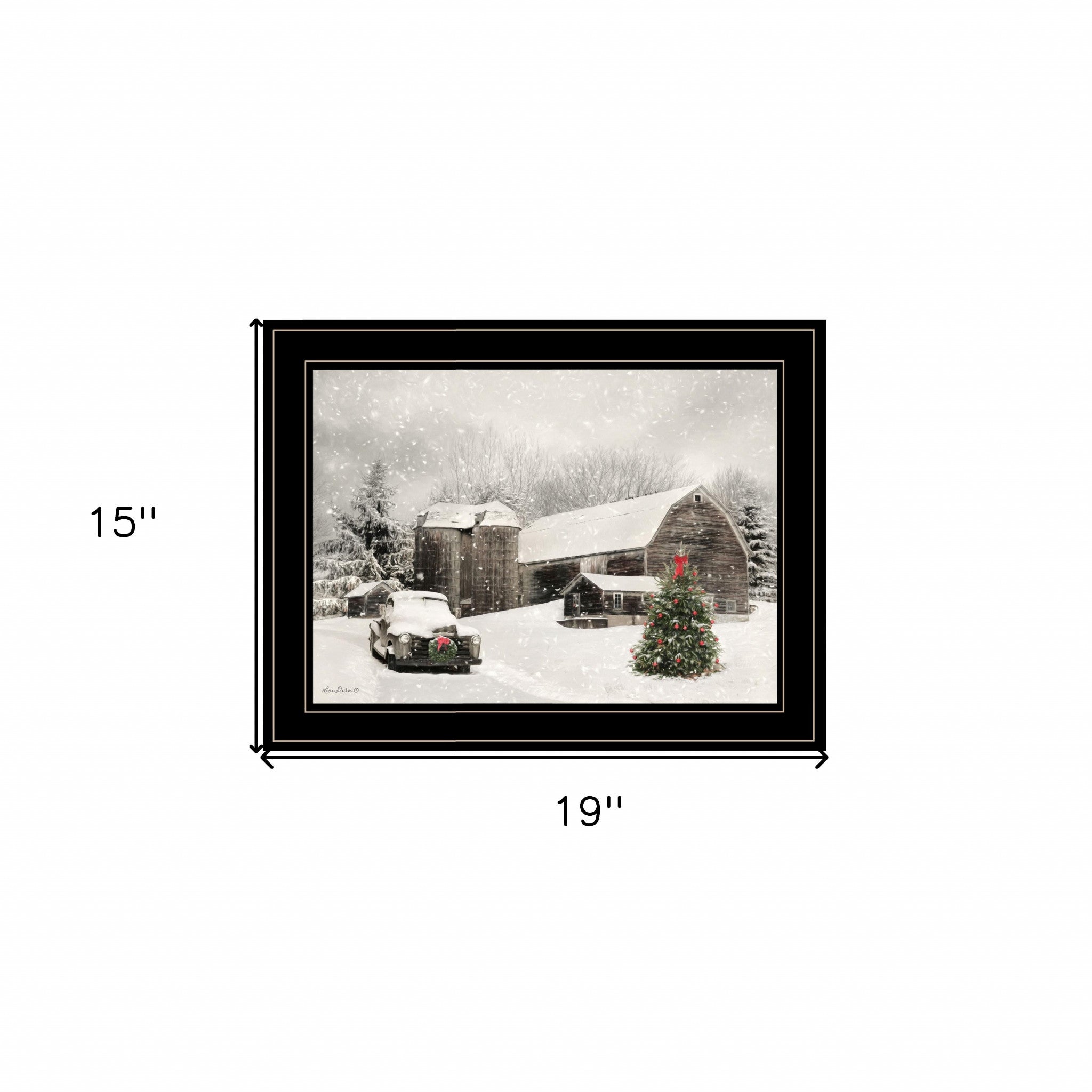 Farmhouse Christmas 2 Black Framed Print Wall Art