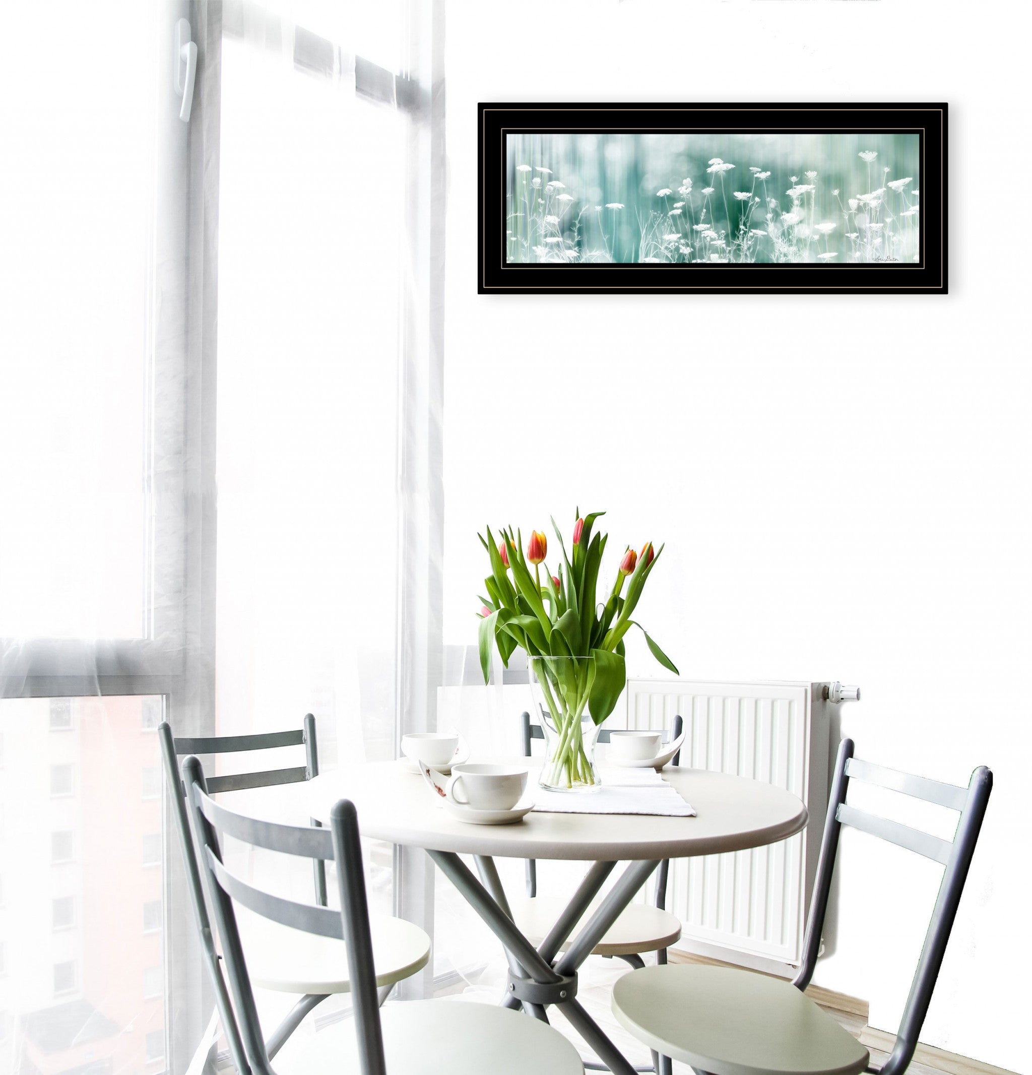 Dreamy Meadow 2 Black Framed Print Wall Art