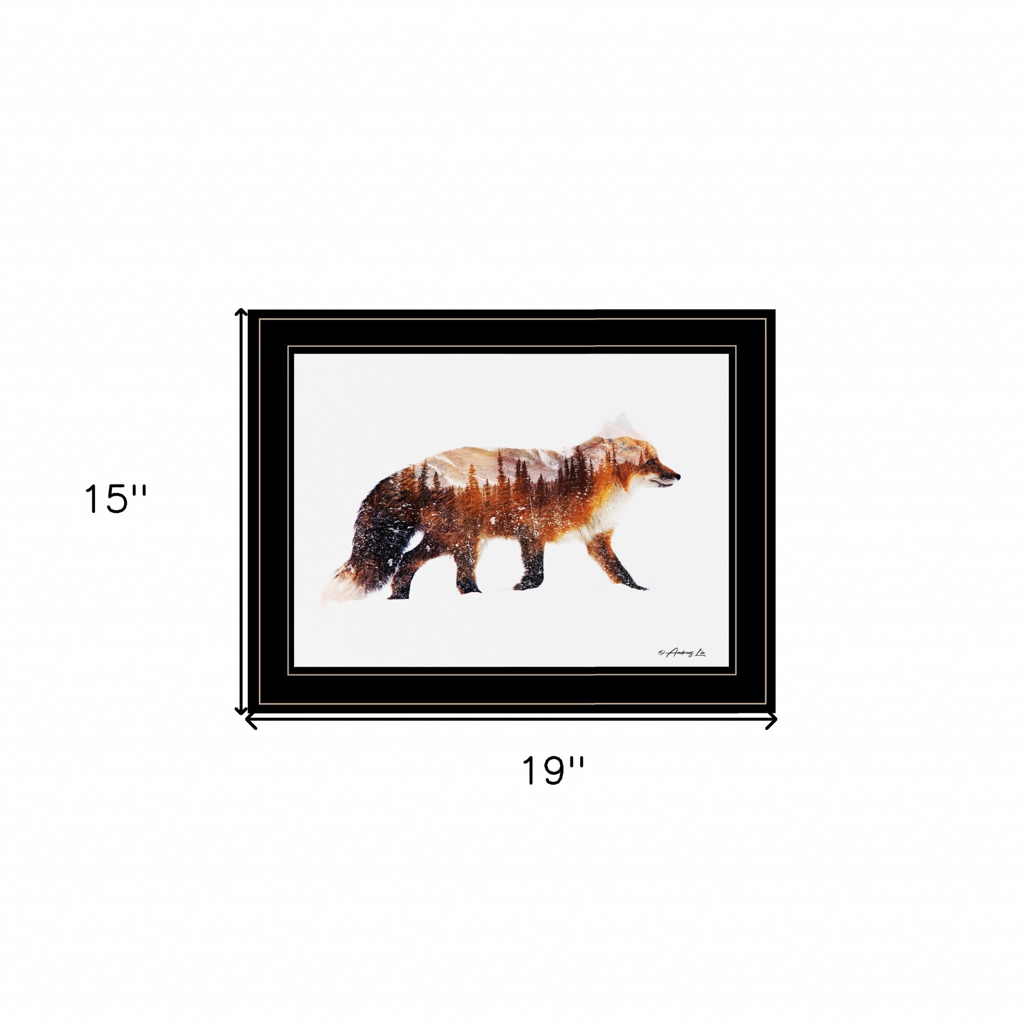 Arctic Red Fox 2 Black Framed Print Wall Art