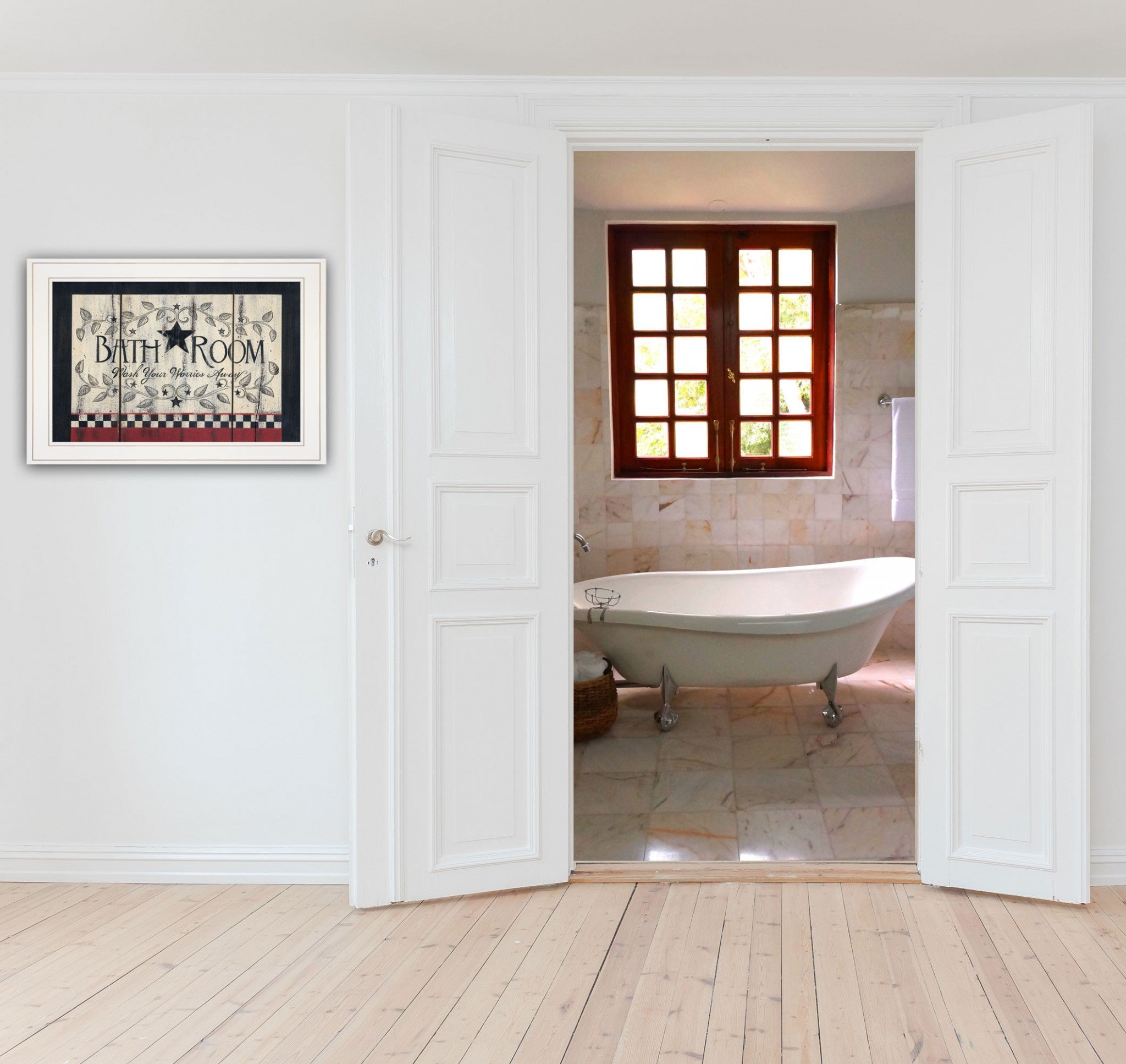 Bathroom White Framed Print Wall Art