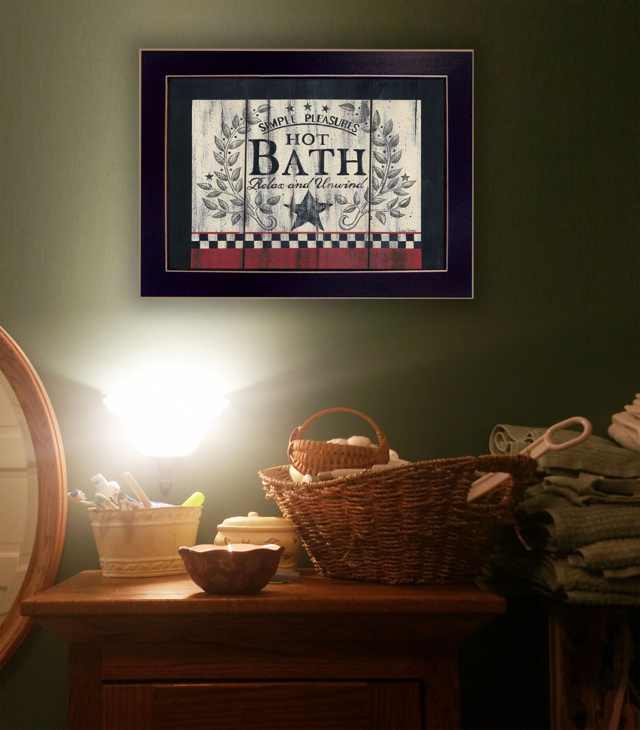 Hot Bath 3 Black Framed Print Wall Art