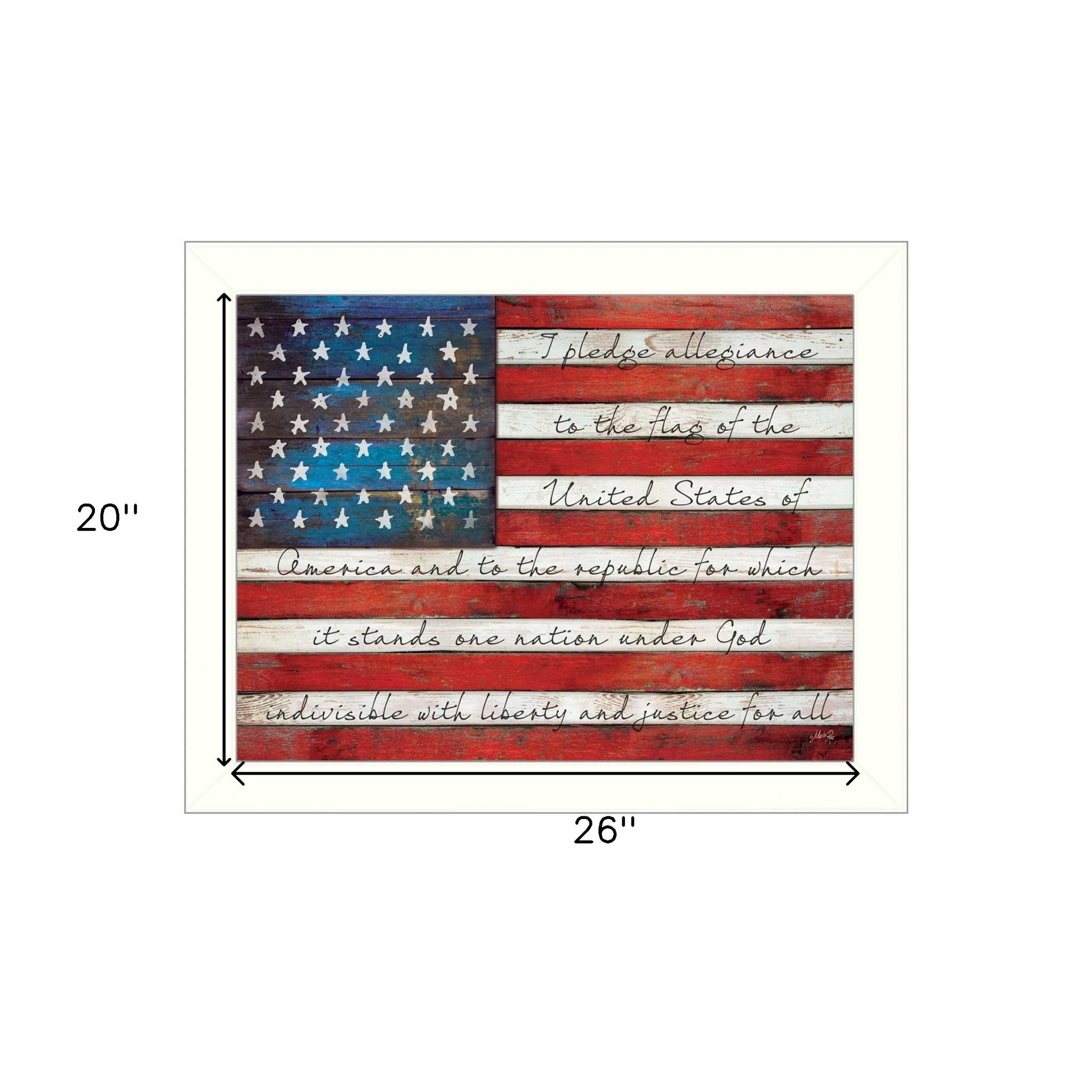 Pledge Of Allegiance 4 White Framed Print Wall Art