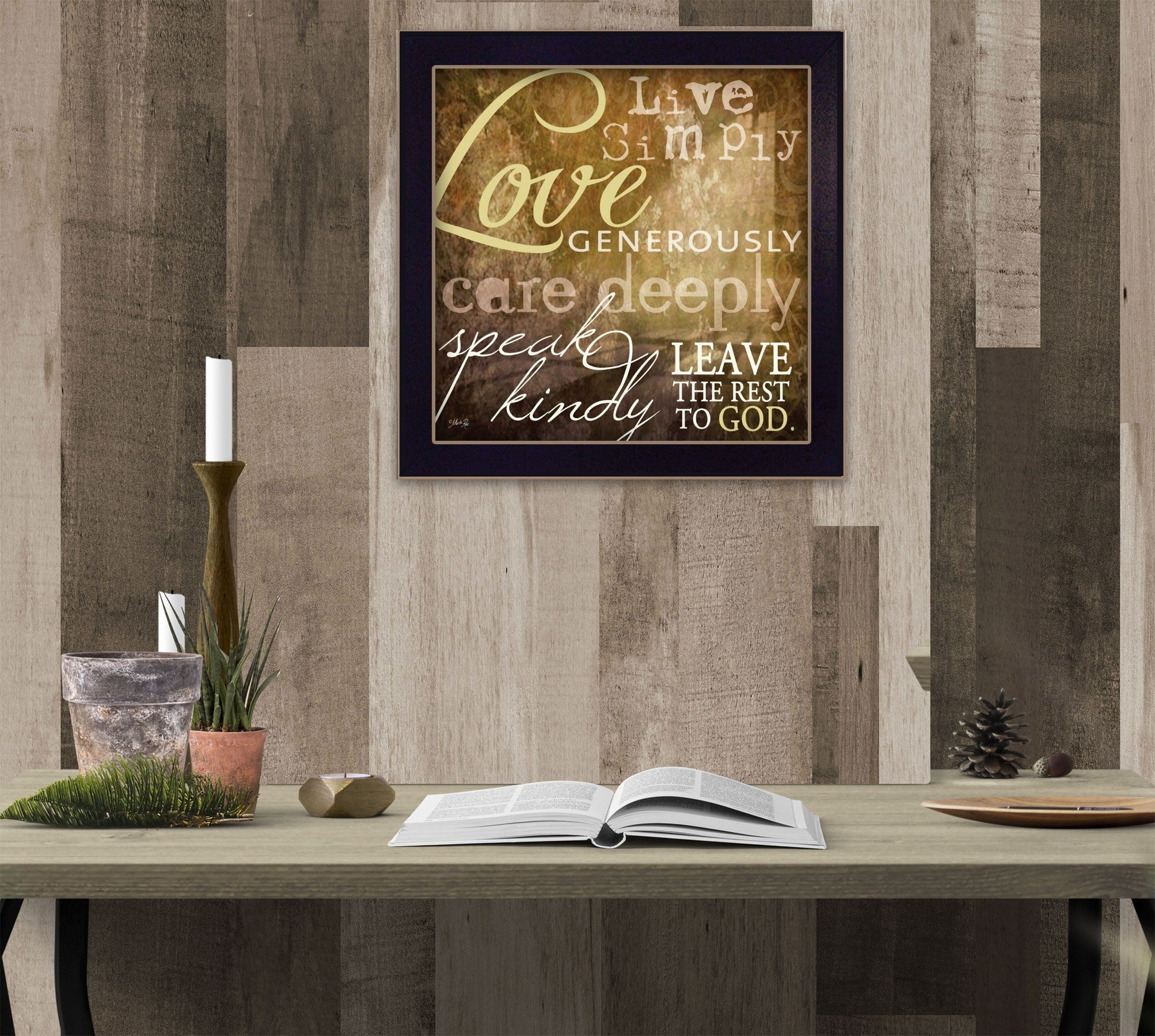 Live Simply 2 Black Framed Print Wall Art