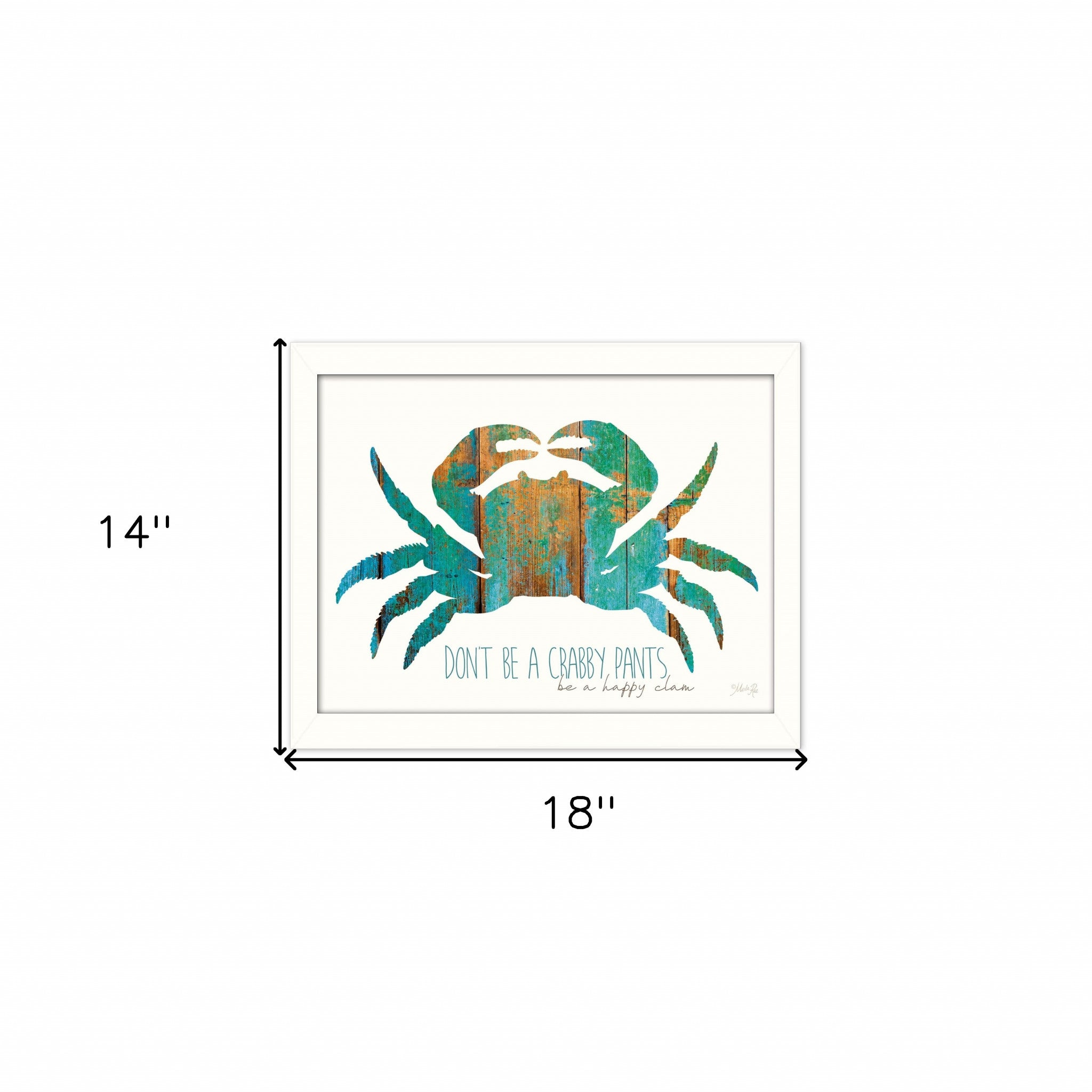 Dont Be A Crabby Pants White Framed Print Wall Art