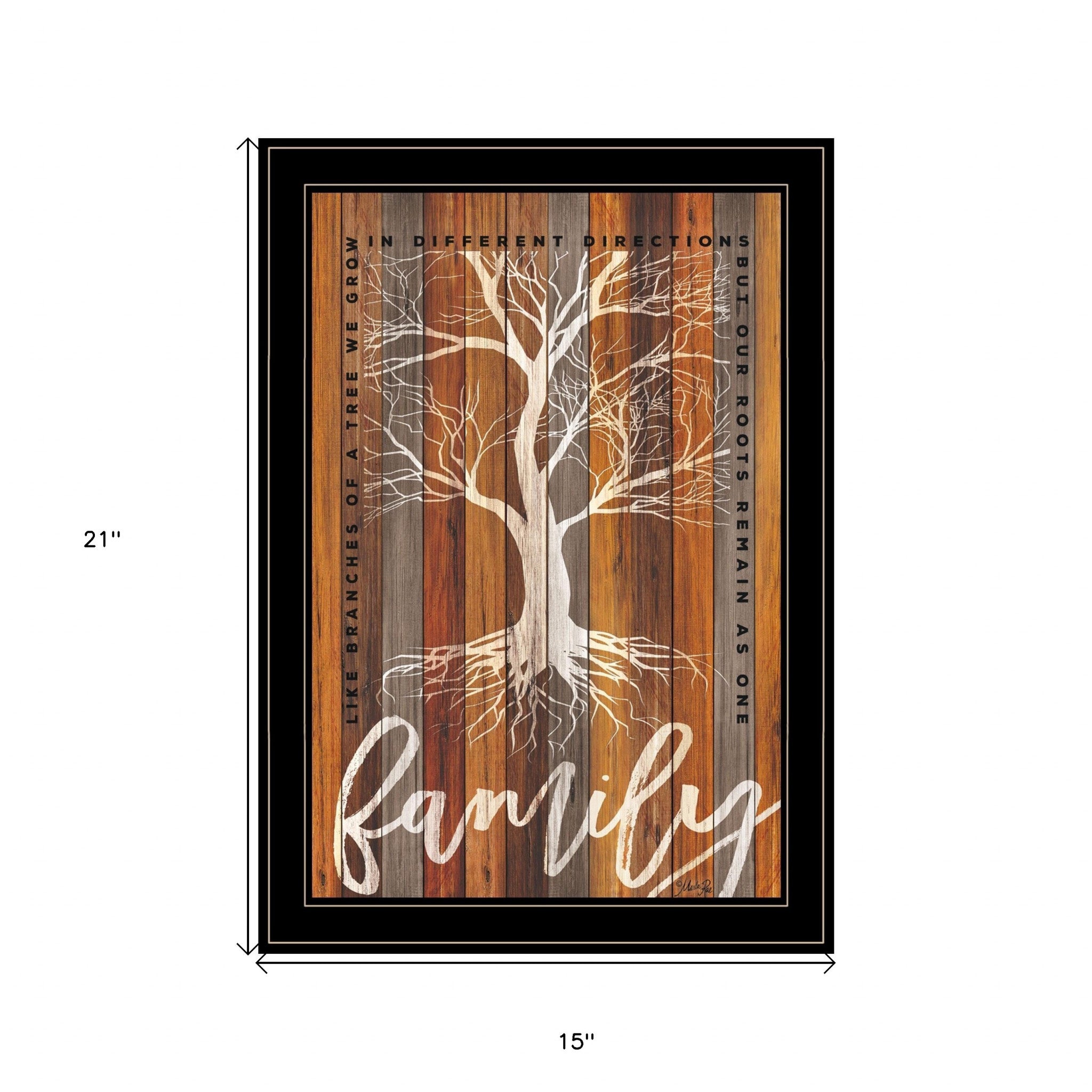 Family Roots 2 Black Framed Print Wall Art