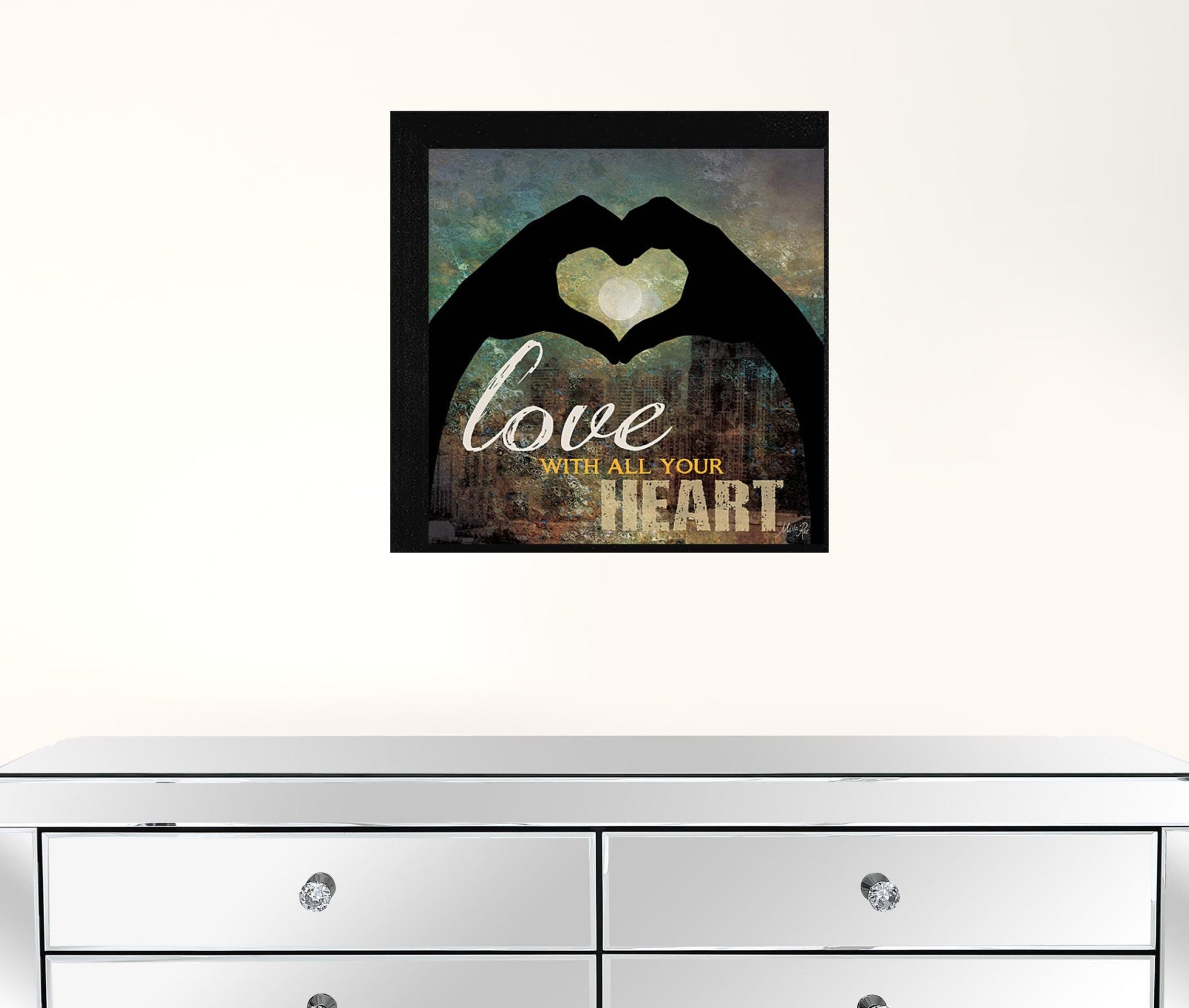 Love With All Your Heart 2 Black Framed Print Wall Art