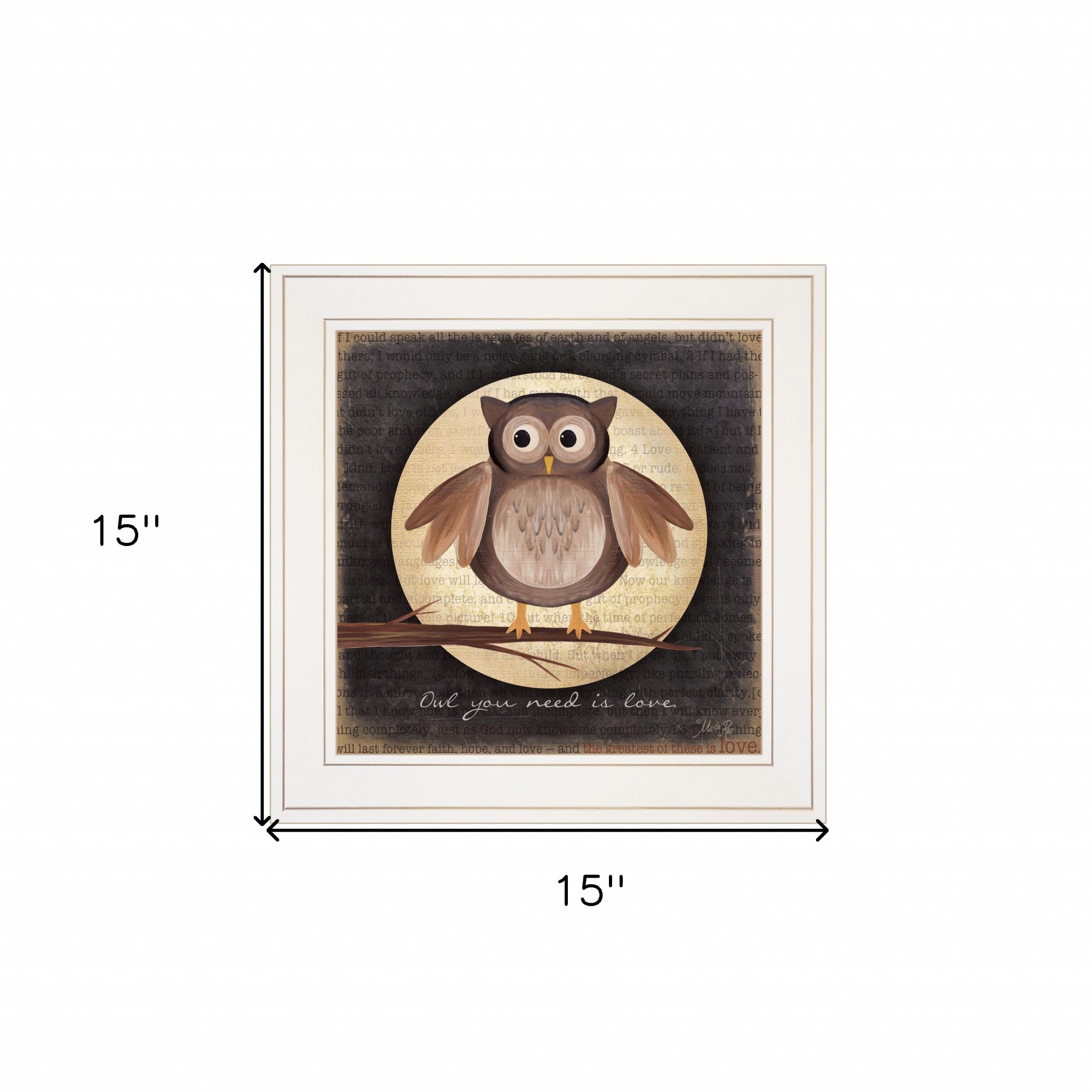 Owl You Need Is Love 1 White Framed Print Wall Art