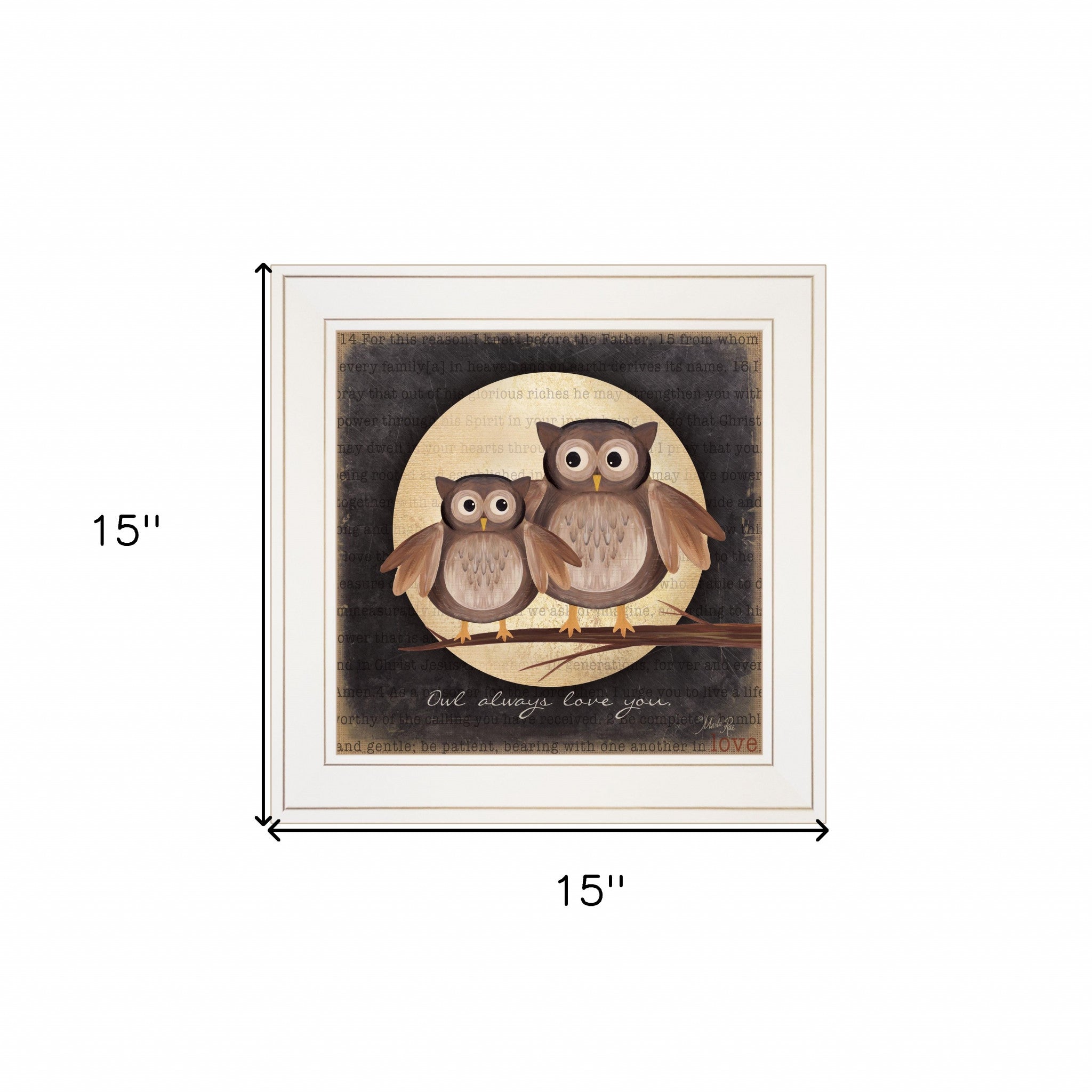 Owl Always Love & Need You 1 White Framed Print Wall Art