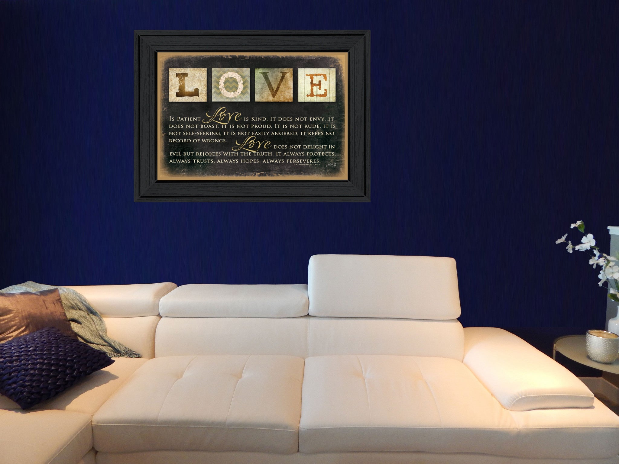 Love 4 Black Framed Print Wall Art