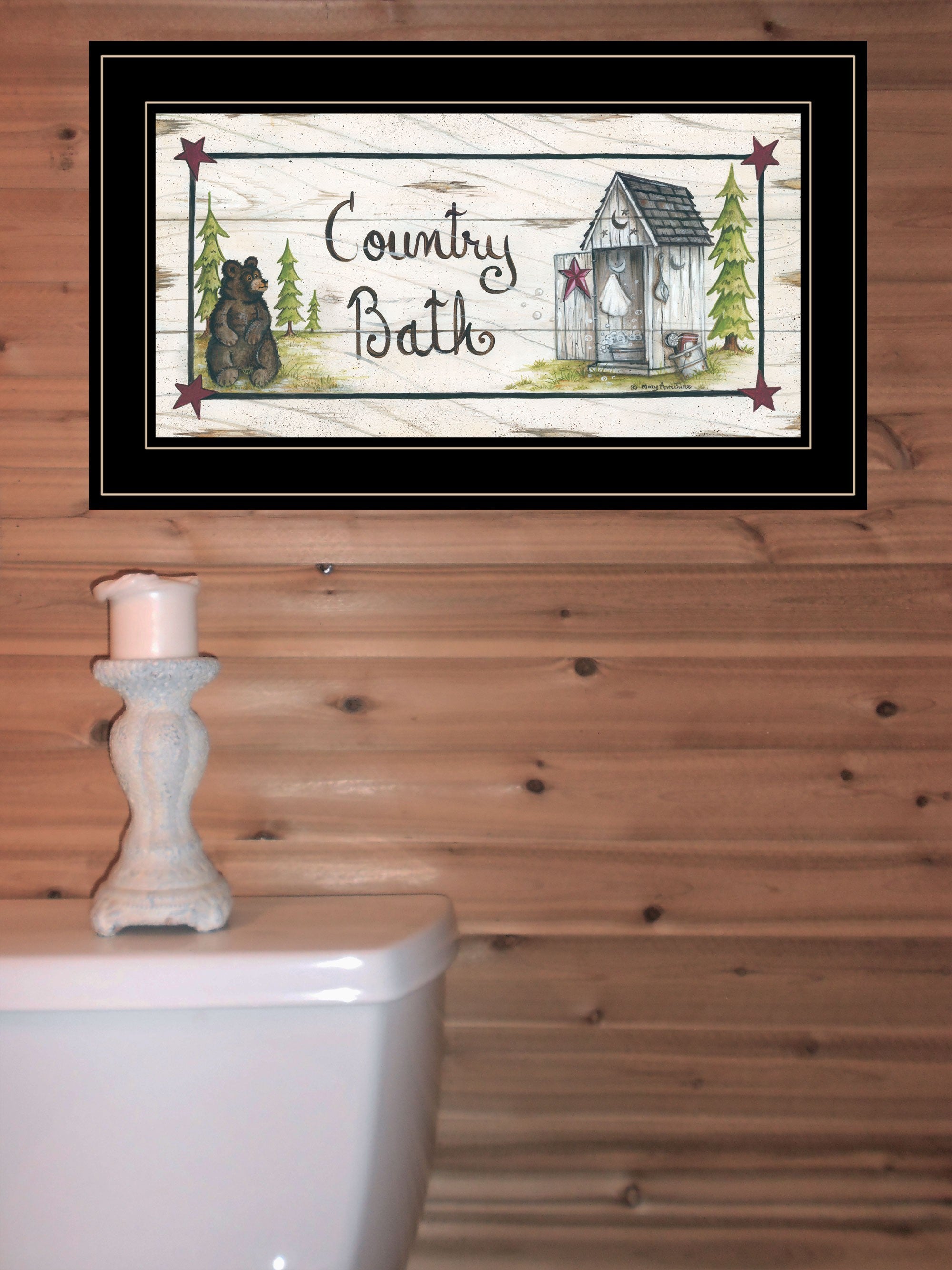 Country Bath 2 Black Framed Print Wall Art