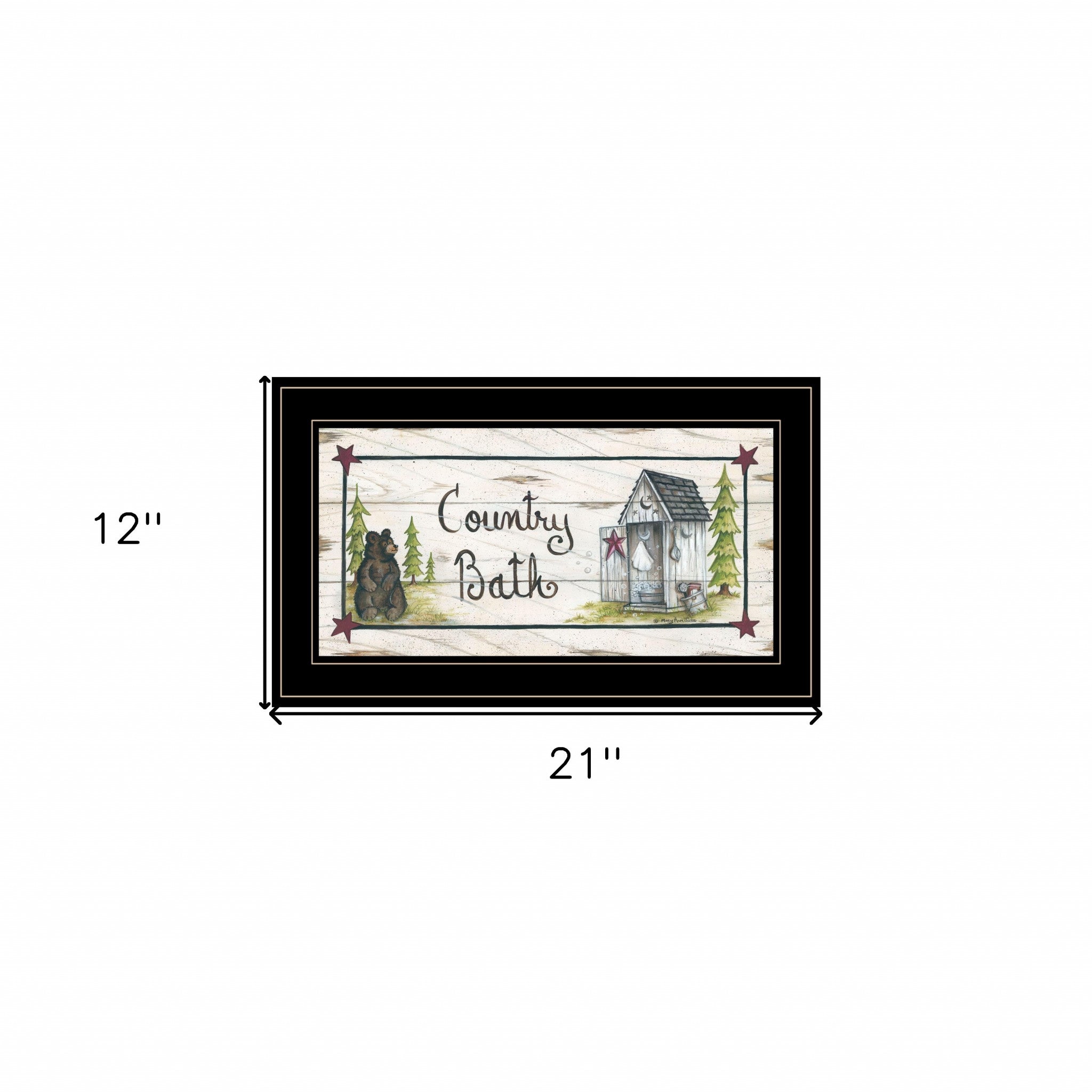 Country Bath 2 Black Framed Print Wall Art