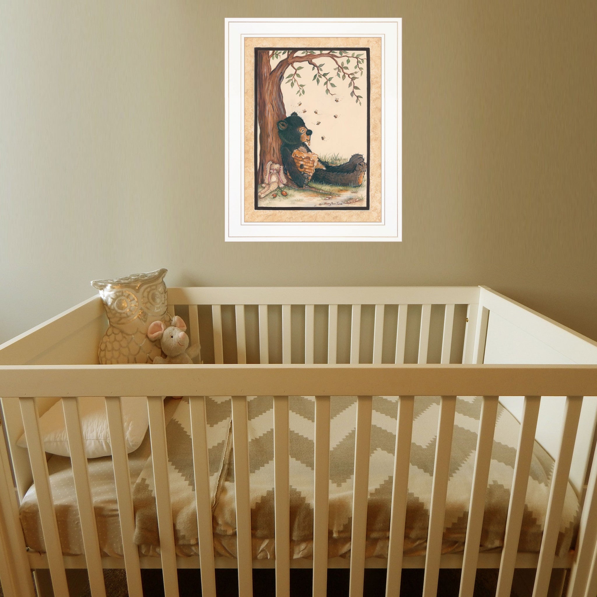 Nap Time 1 White Framed Print Wall Art