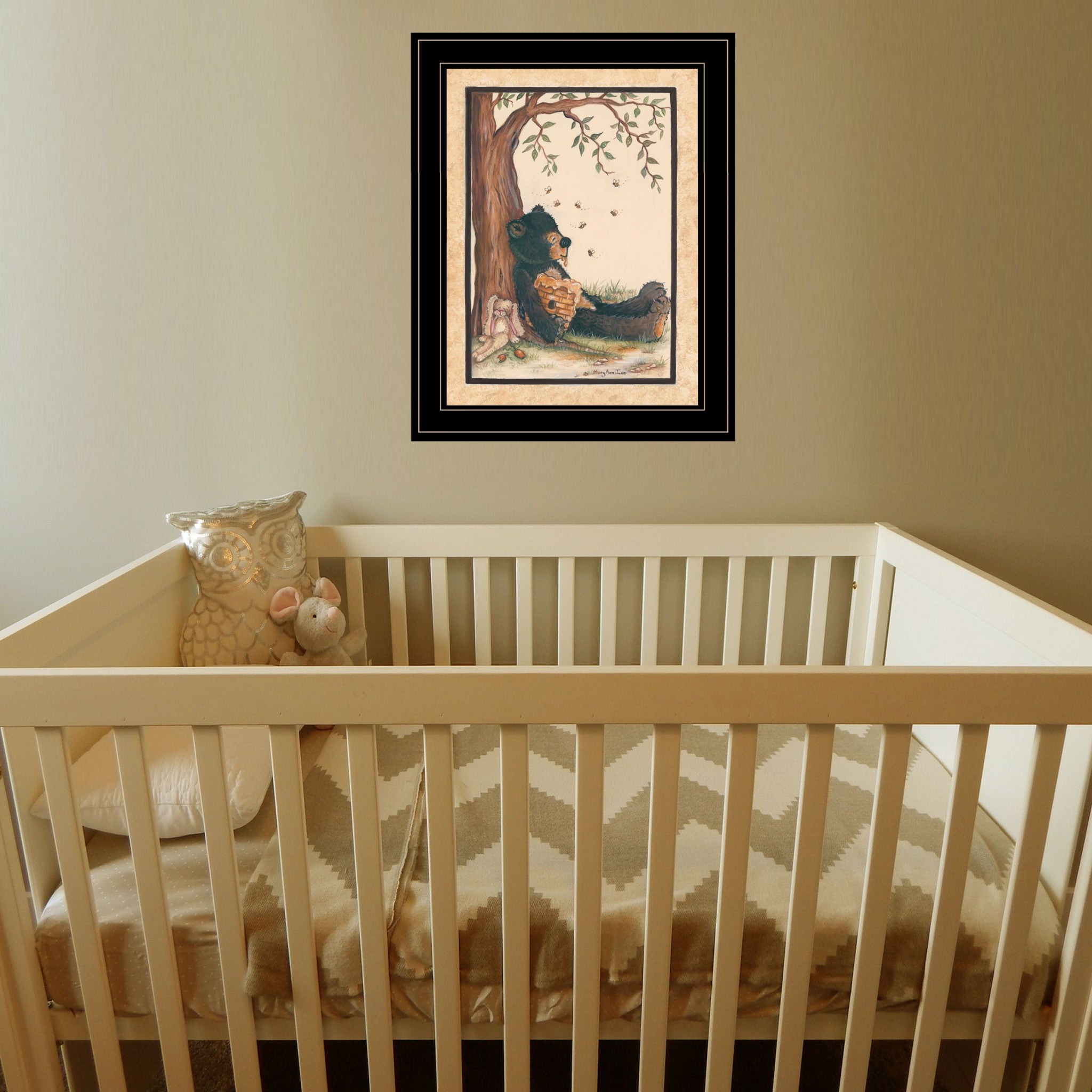 Nap Time 2 Black Framed Print Wall Art