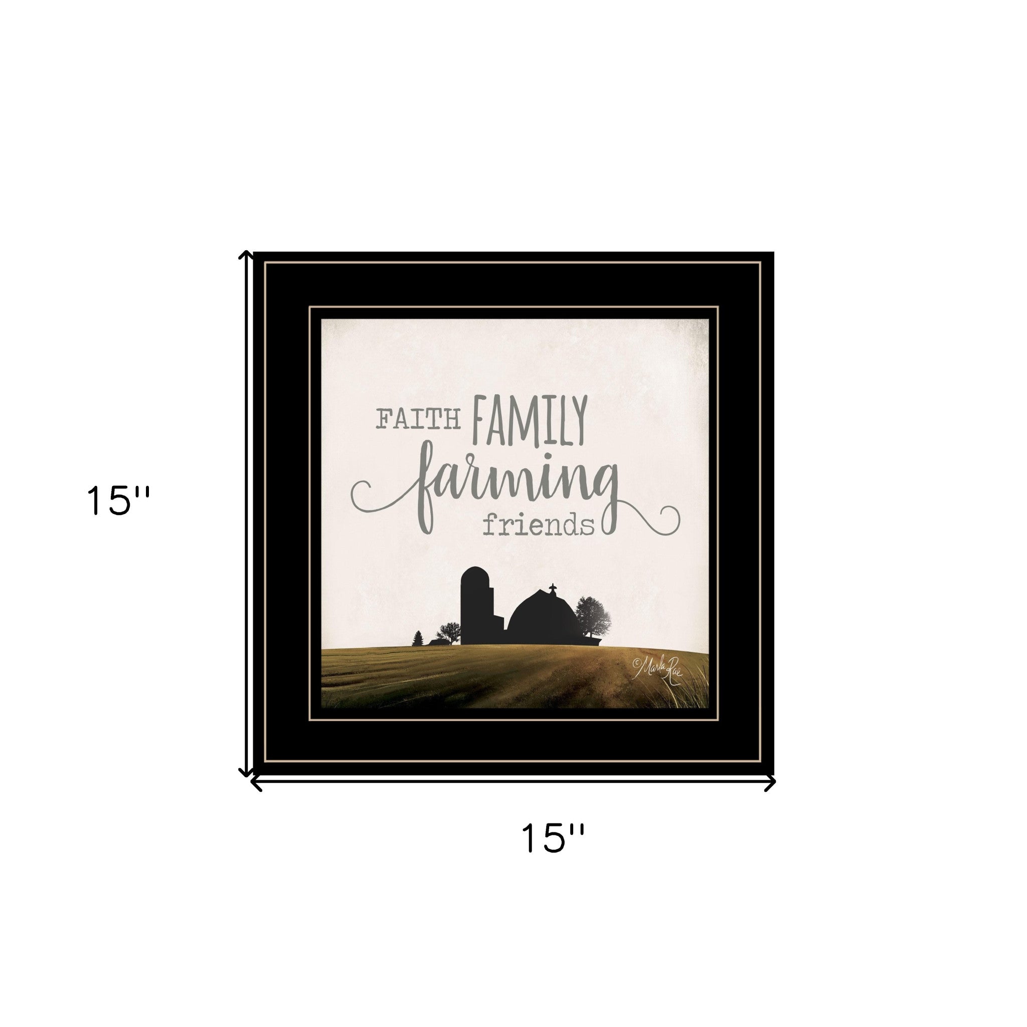 Faith Family Farming Friends 2 Black Framed Print Wall Art