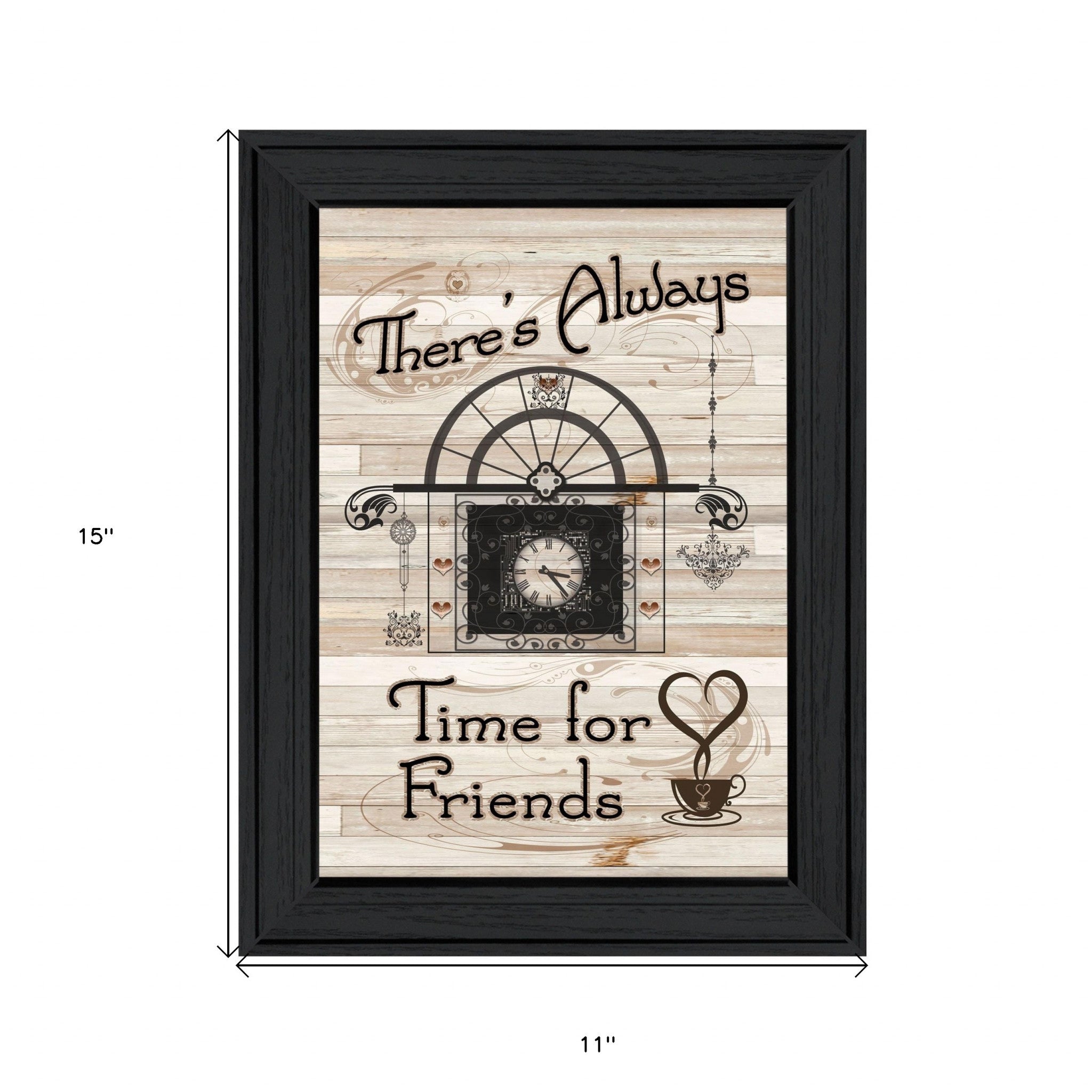 Time For Friends 2 Black Framed Print Wall Art