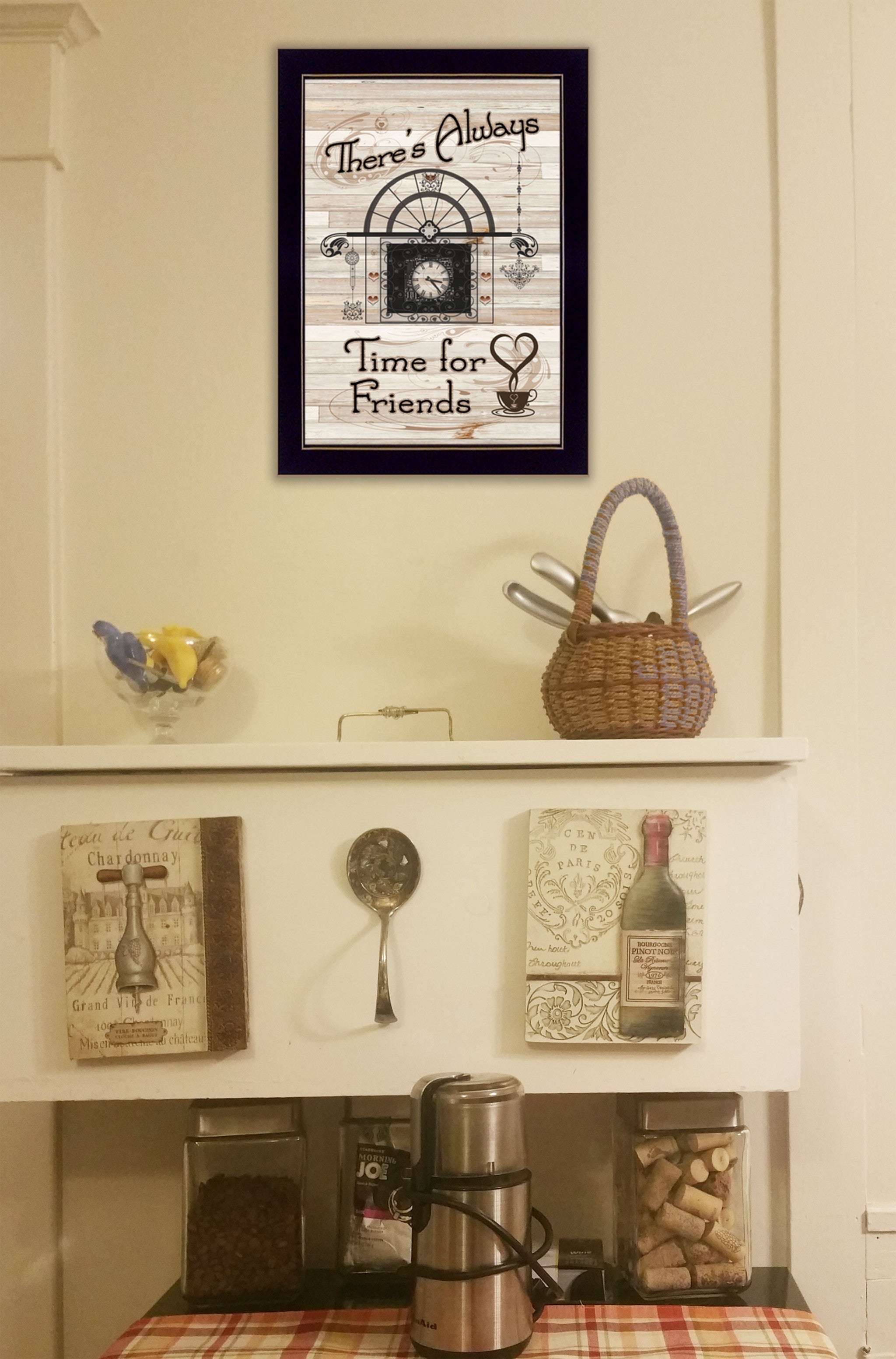 Time For Friends 3 Black Framed Print Wall Art