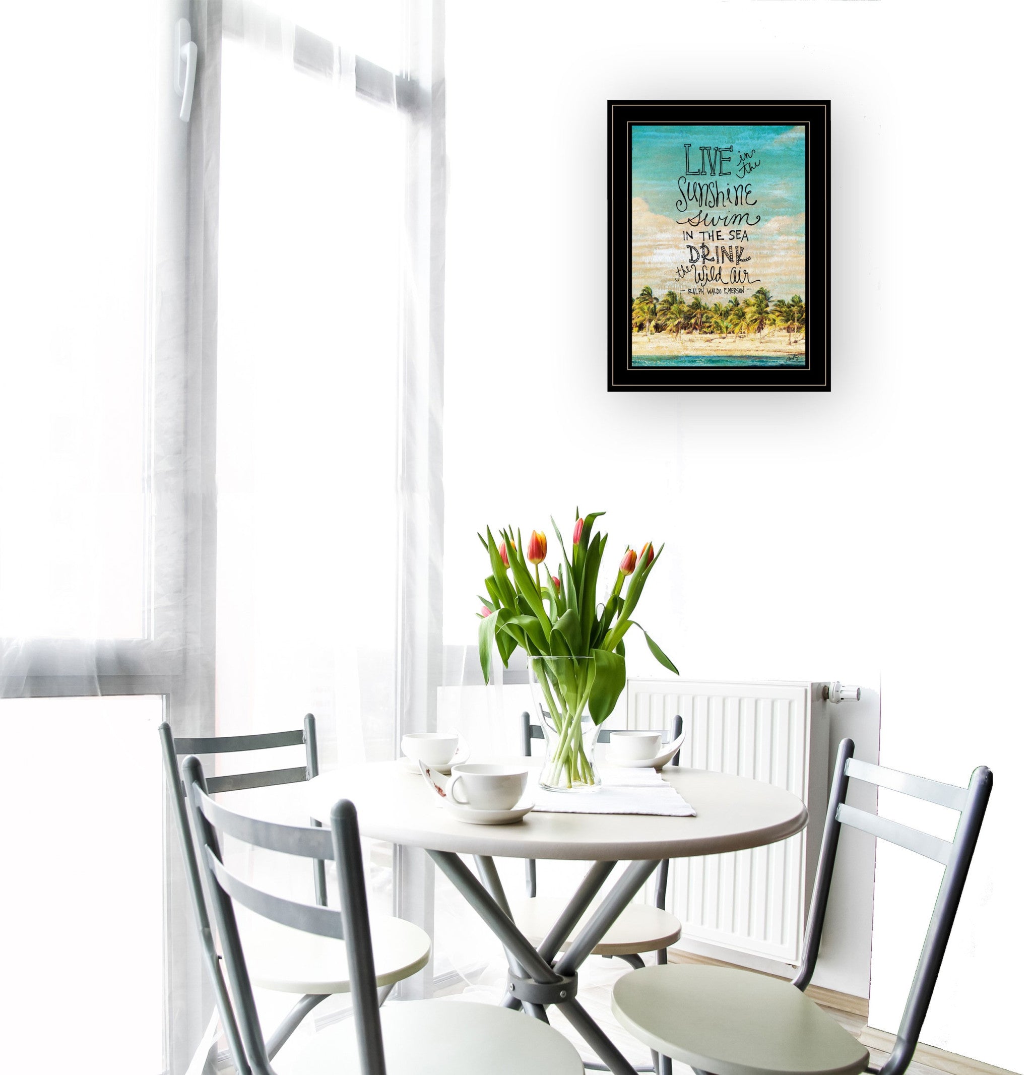 Live In The Sunshine 3 Black Framed Print Wall Art