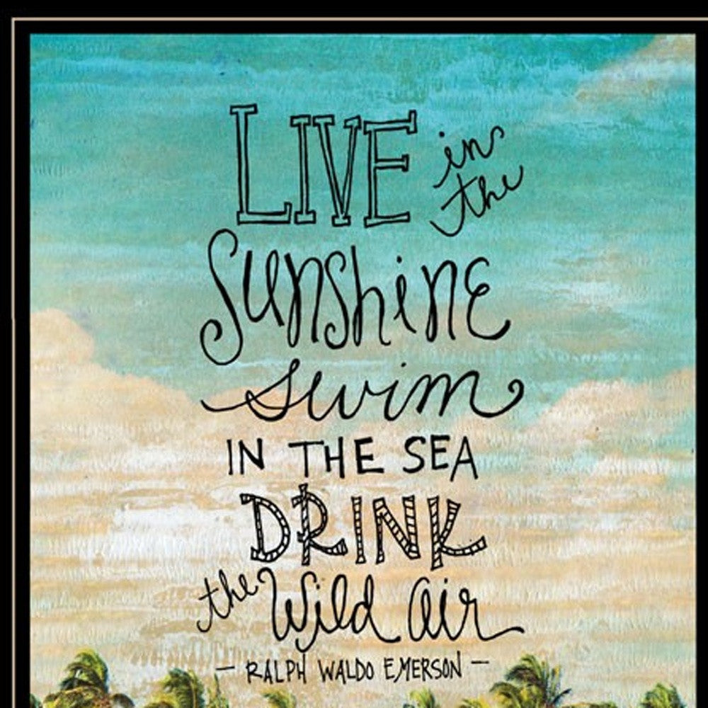 Live In The Sunshine 3 Black Framed Print Wall Art