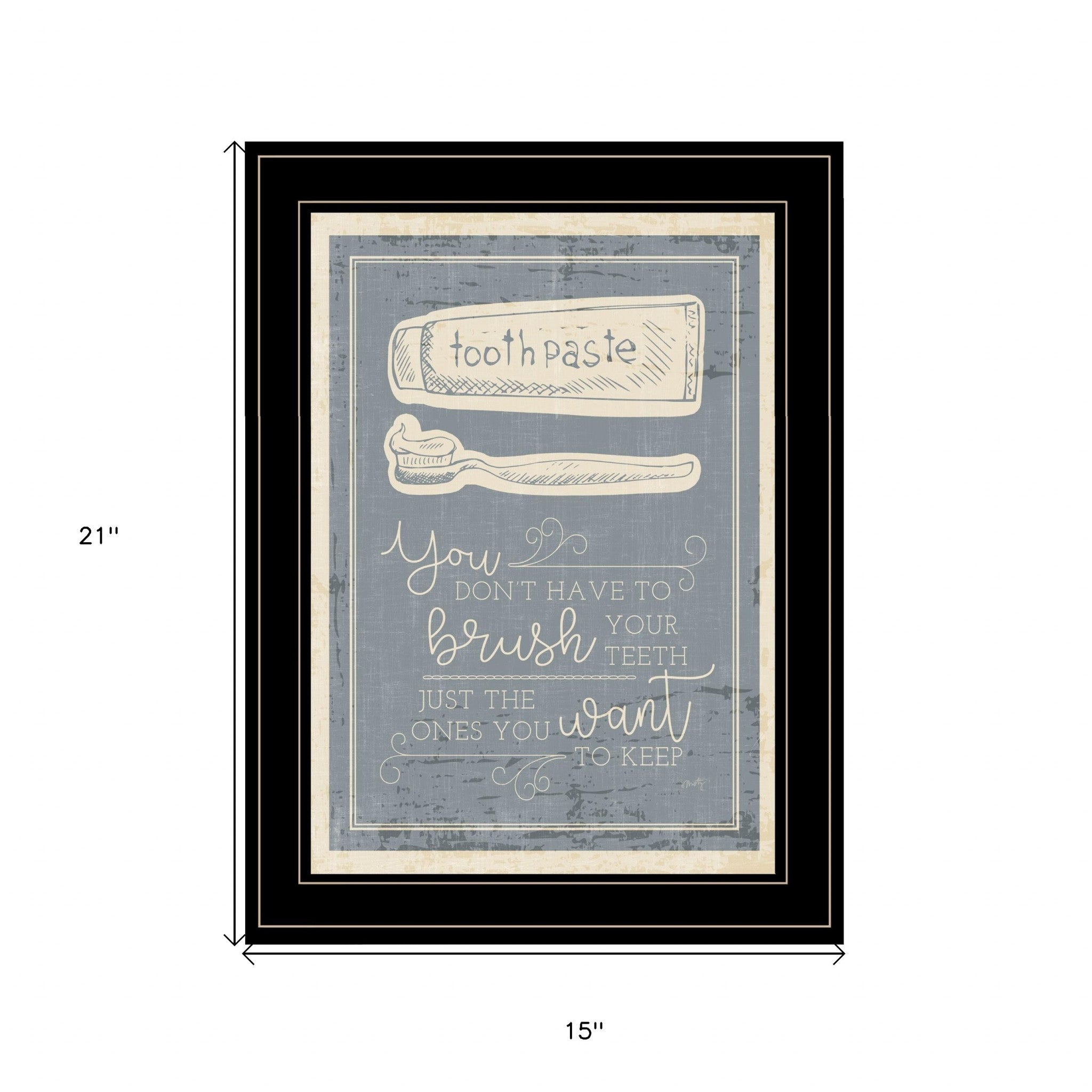 Brush Teeth 4 Black Framed Print Wall Art