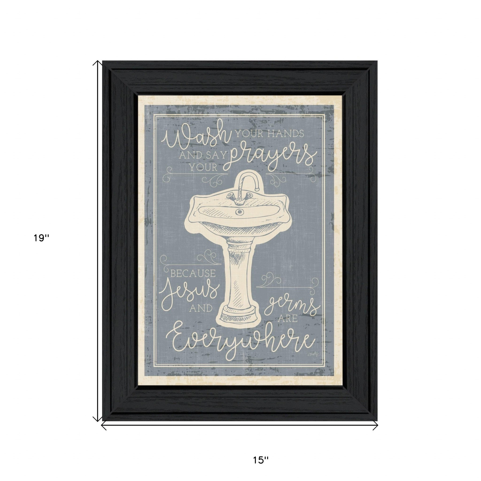 Wash Your Hands 7 Black Framed Print Wall Art