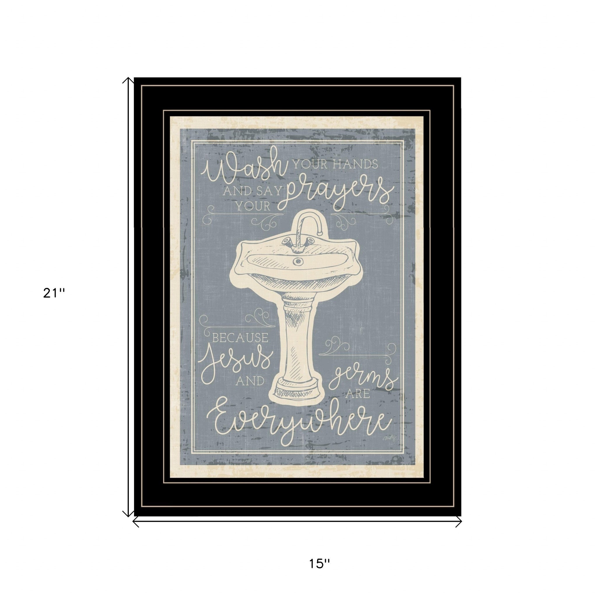 Wash Your Hands 8 Black Framed Print Wall Art