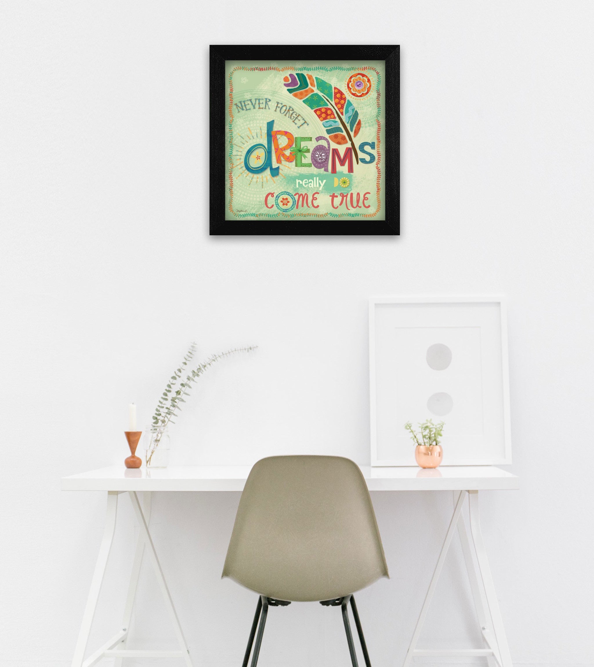 Dreams Come True Black Framed Print Wall Art