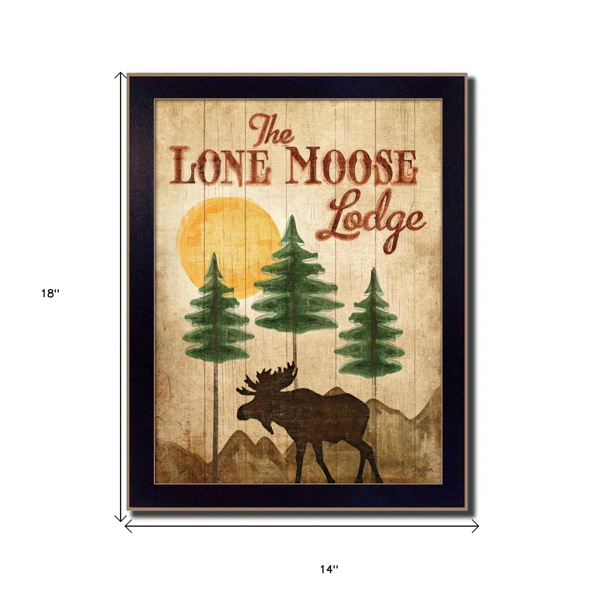 Lone Moose 2 Black Framed Print Wall Art