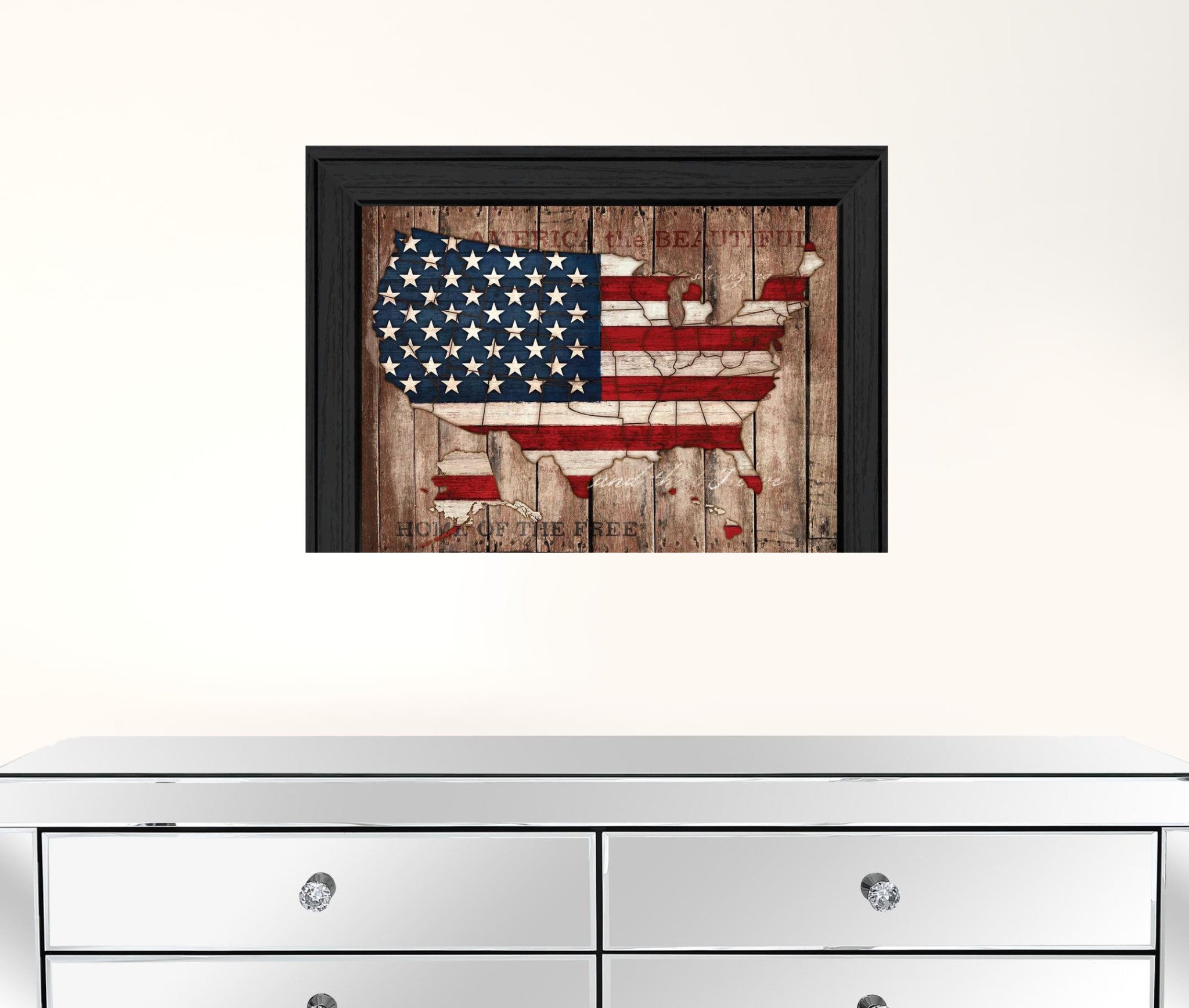 America The Beautiful Black Framed Print Wall Art