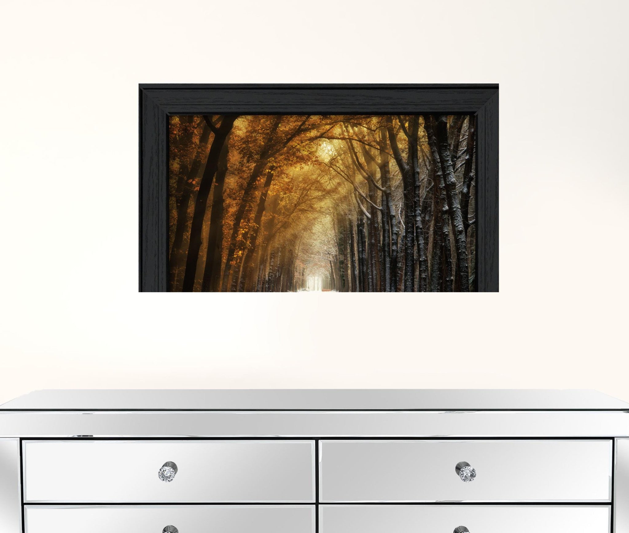 Autumn To Winter Black Framed Print Wall Art