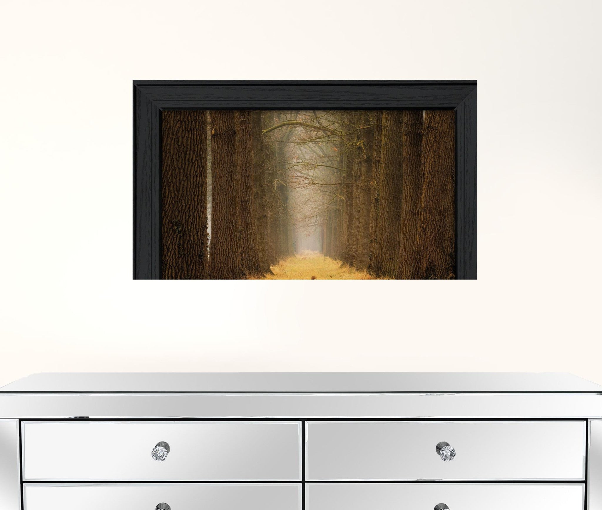 Yellow Path Black Framed Print Wall Art